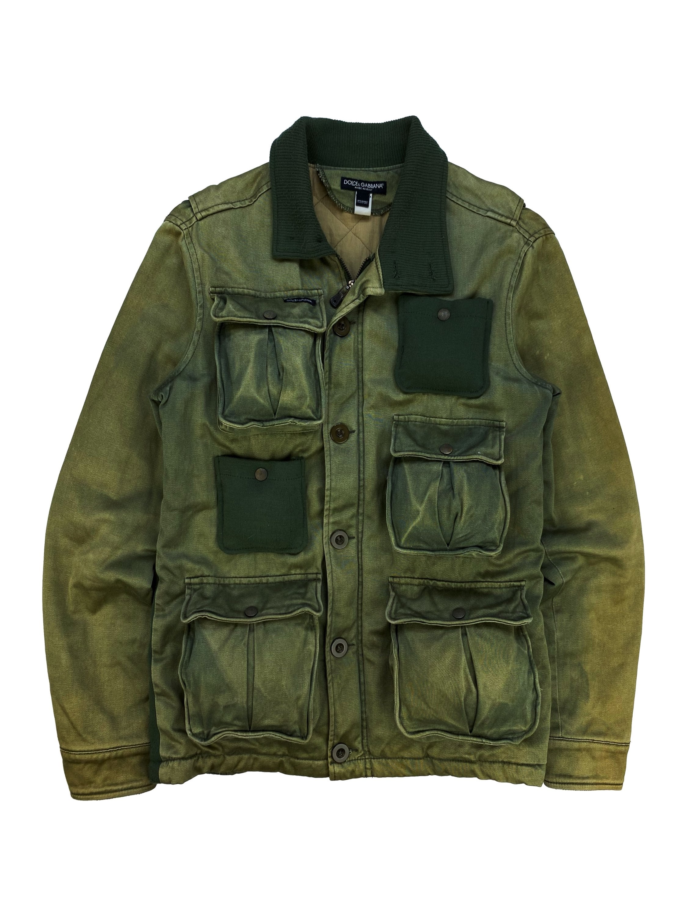 00s Dolce & Gabbana 3D Cargo Pocket Forest Green Hunting Jacket