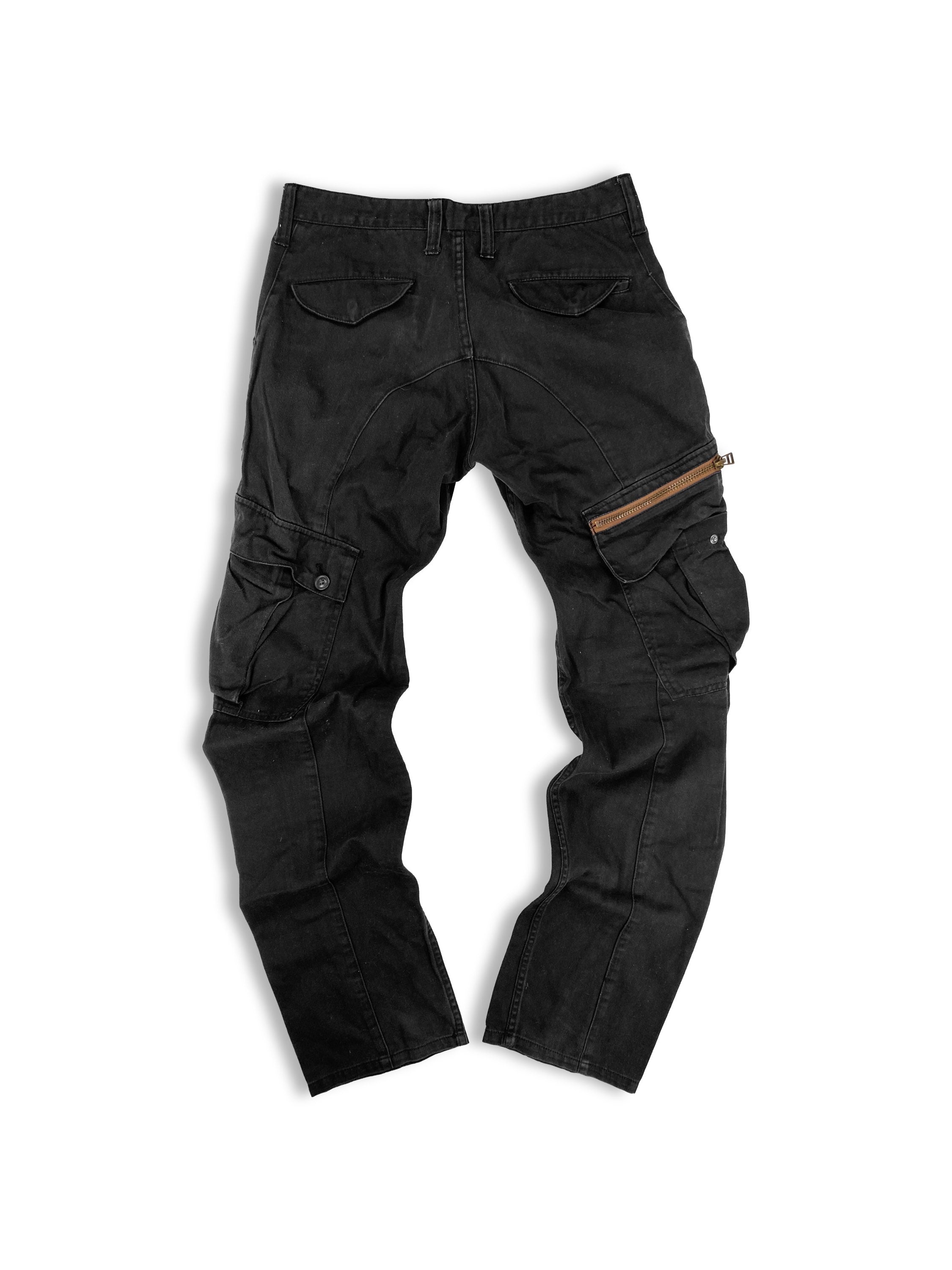 00s Semantic Design Black Multi Pocket Cargo Pants