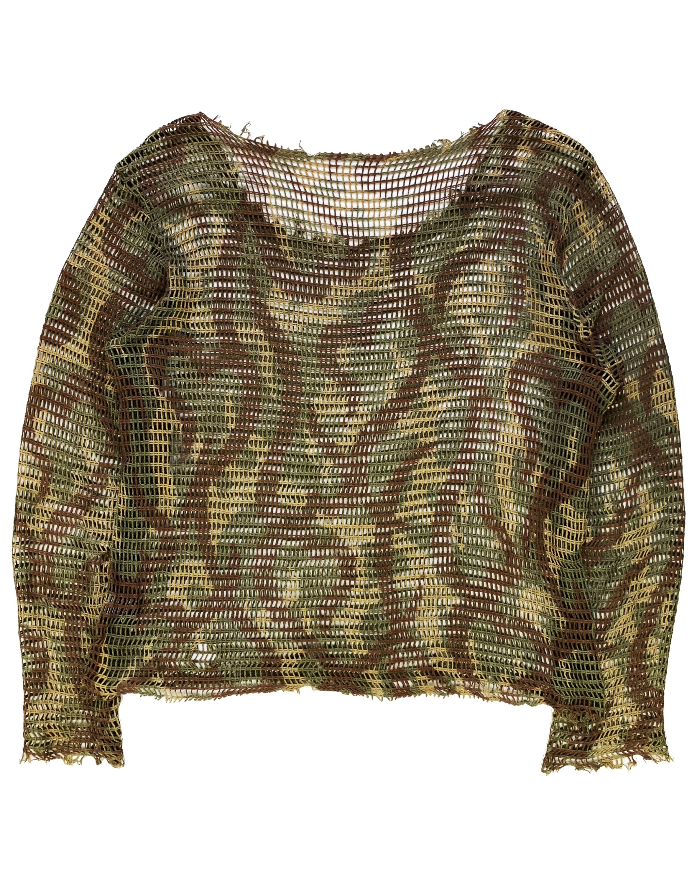FW04 Number (N)ine Mesh Tribal Print Longsleeve Shirt