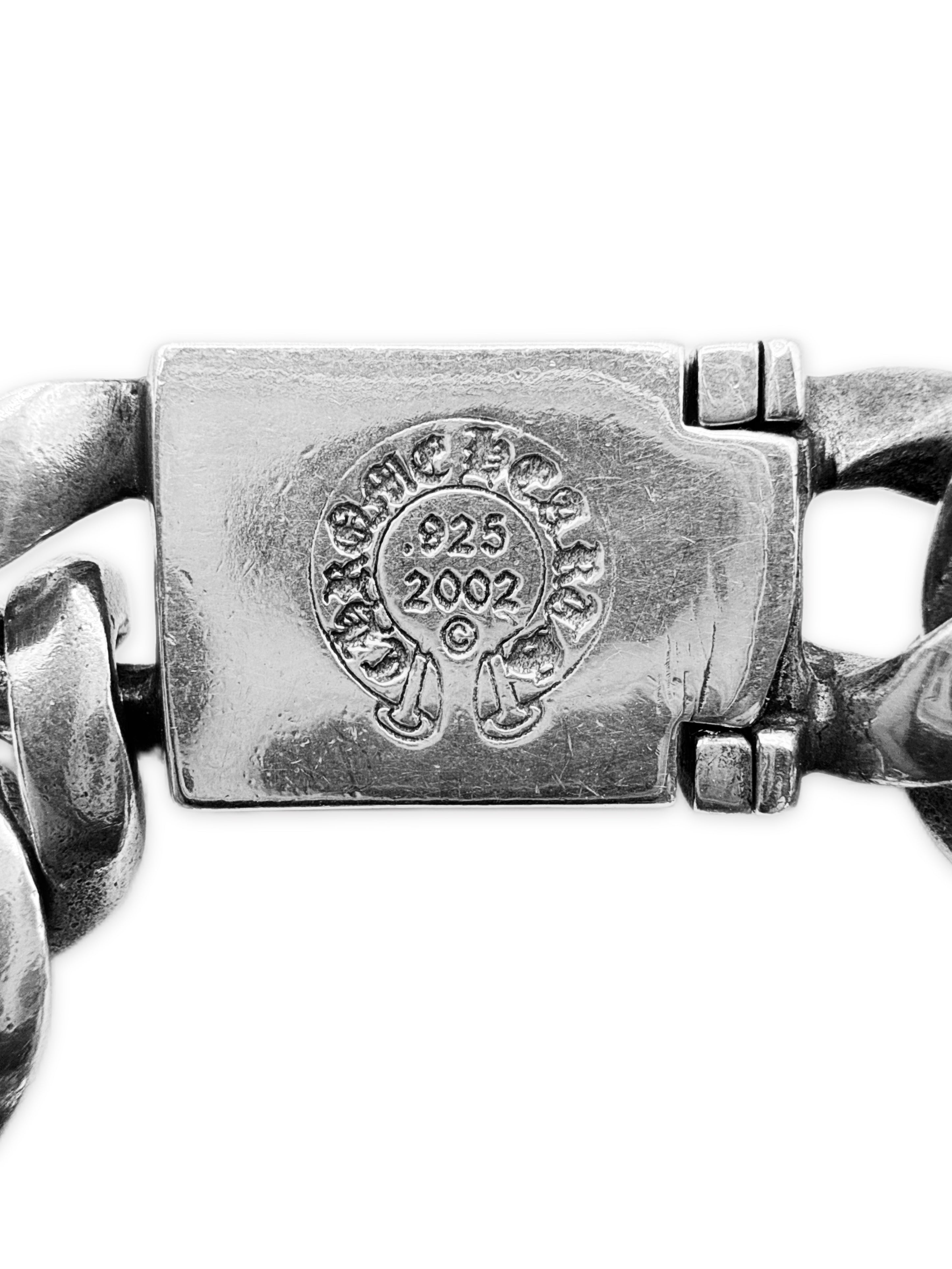 Chrome Hearts Plus Box ID Cuban Link .925 Silver Bracelet