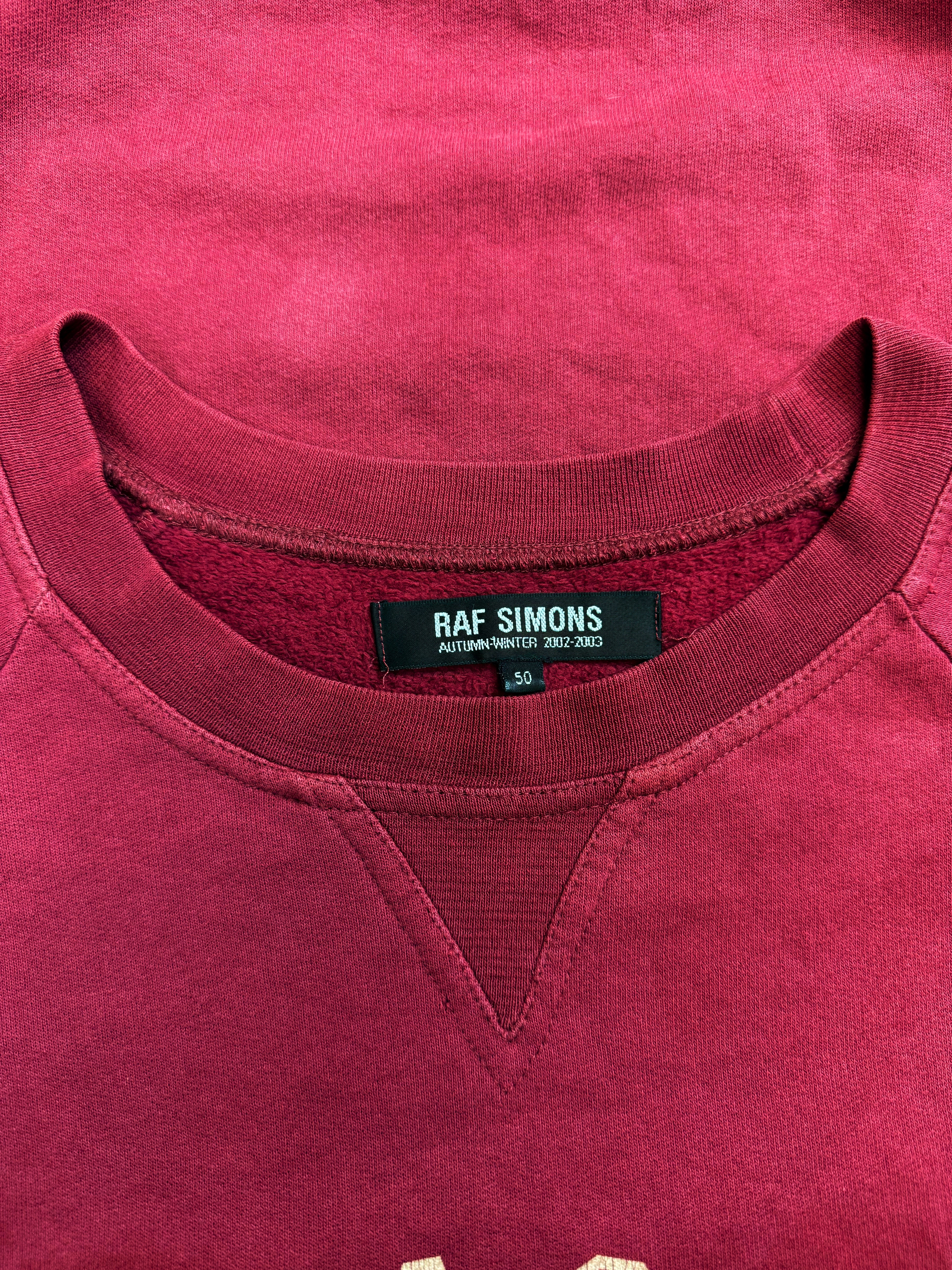 AW02 Raf Simons ‘Virginia Creeper’ Collegiate Red Crewneck