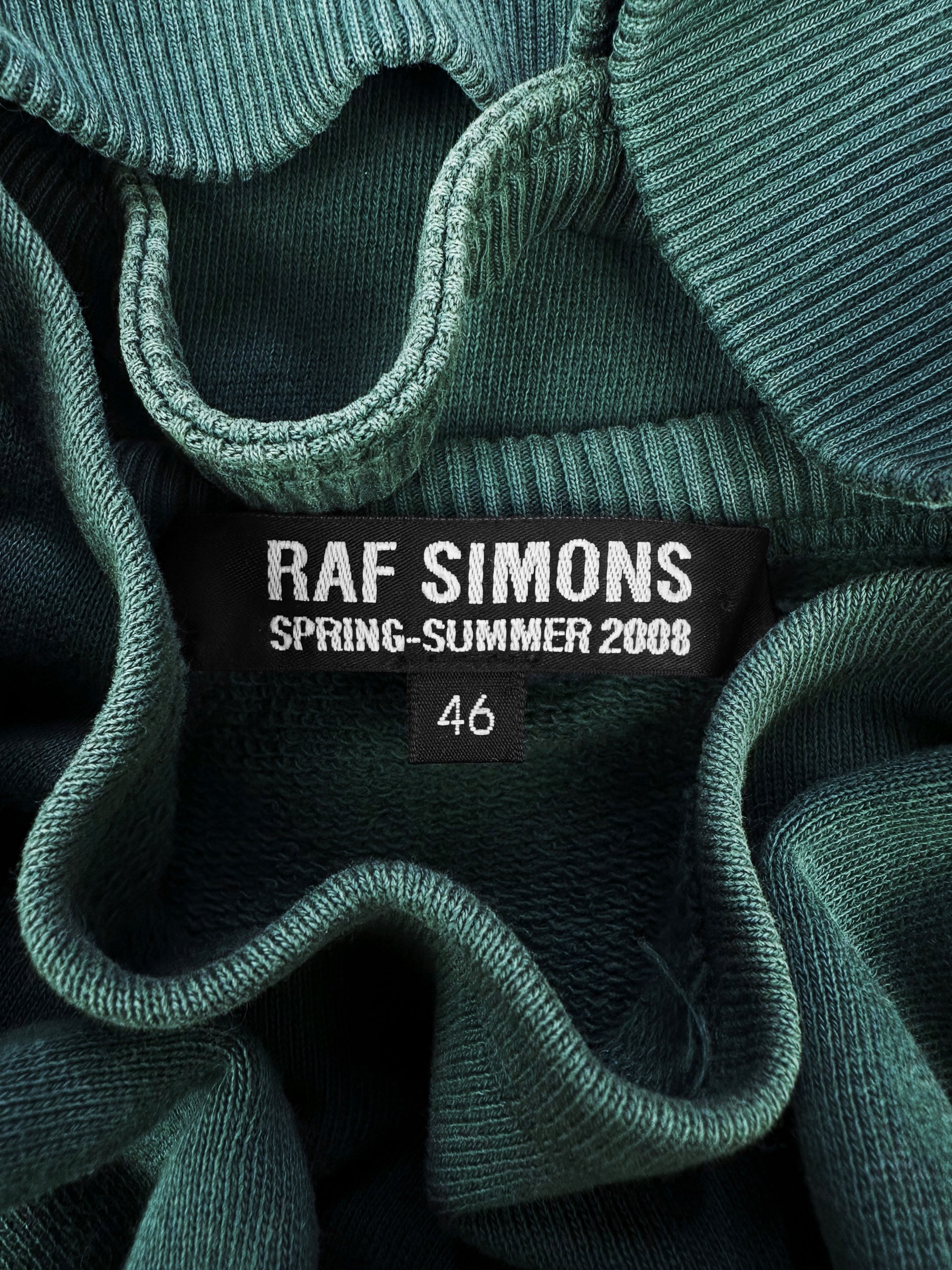 SS08 Raf Simons ‘Cut Out’ Teal Slit Collar Crewneck