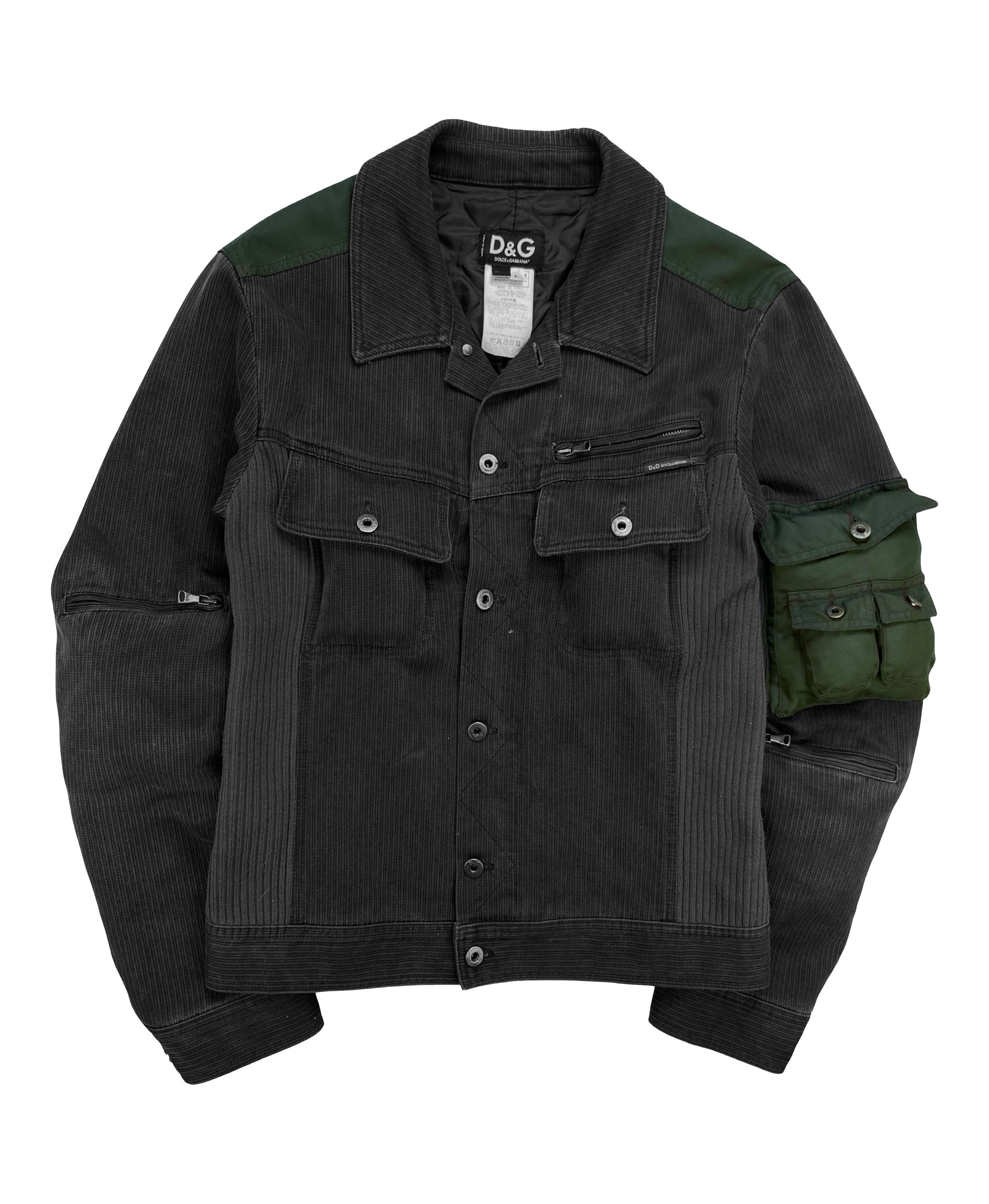 2000’s Dolce & Gabbana 3D Cargo Pocket Metallic Corduroy Jacket