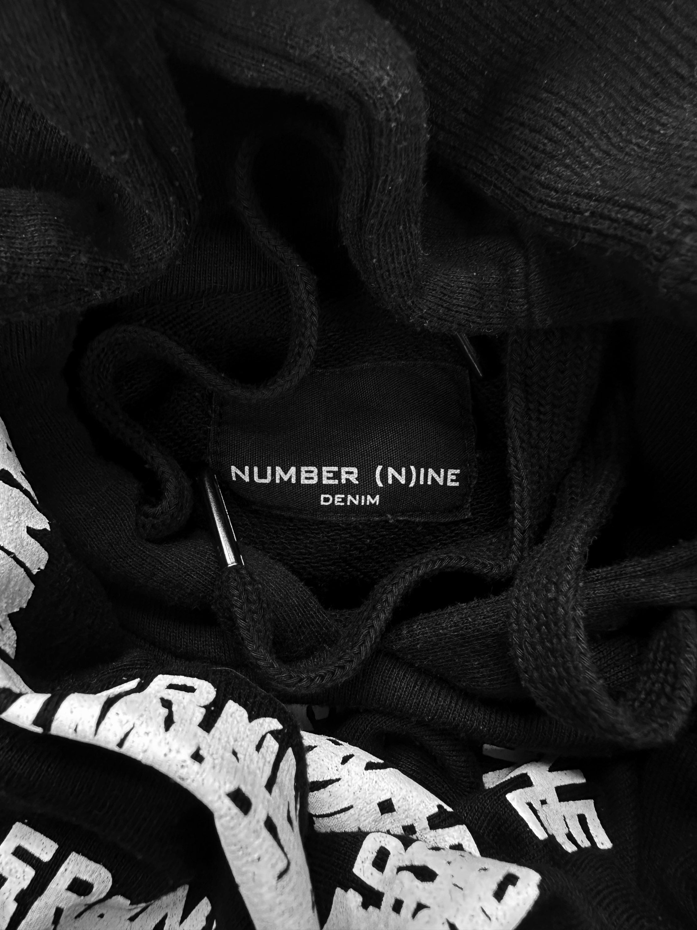 Number (N)ine ‘Graffiti’ Logo Black Light Weight Hoodie