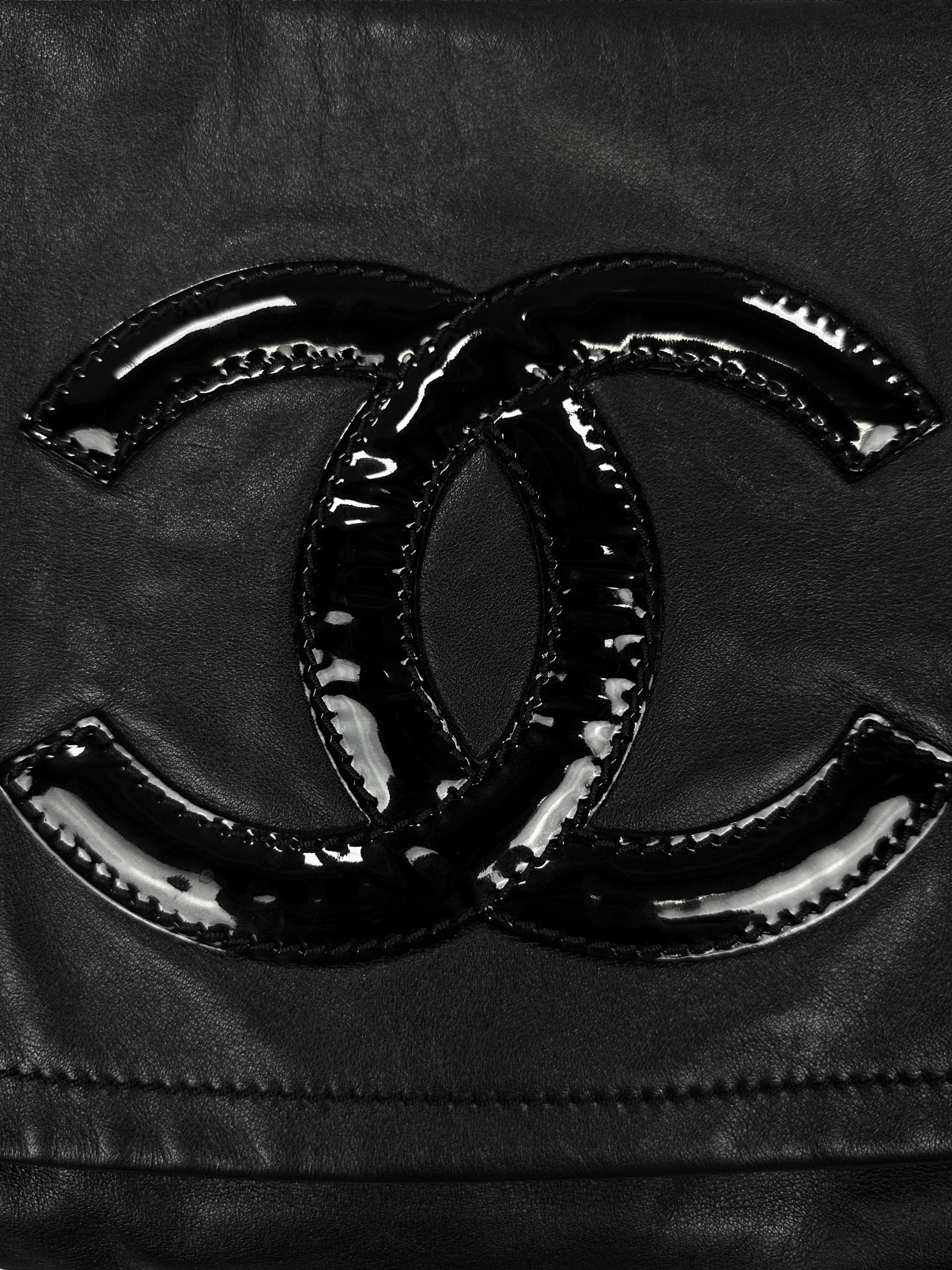 2006 Chanel Resin Modern Chain Black Lambskin Leather Flap Bag