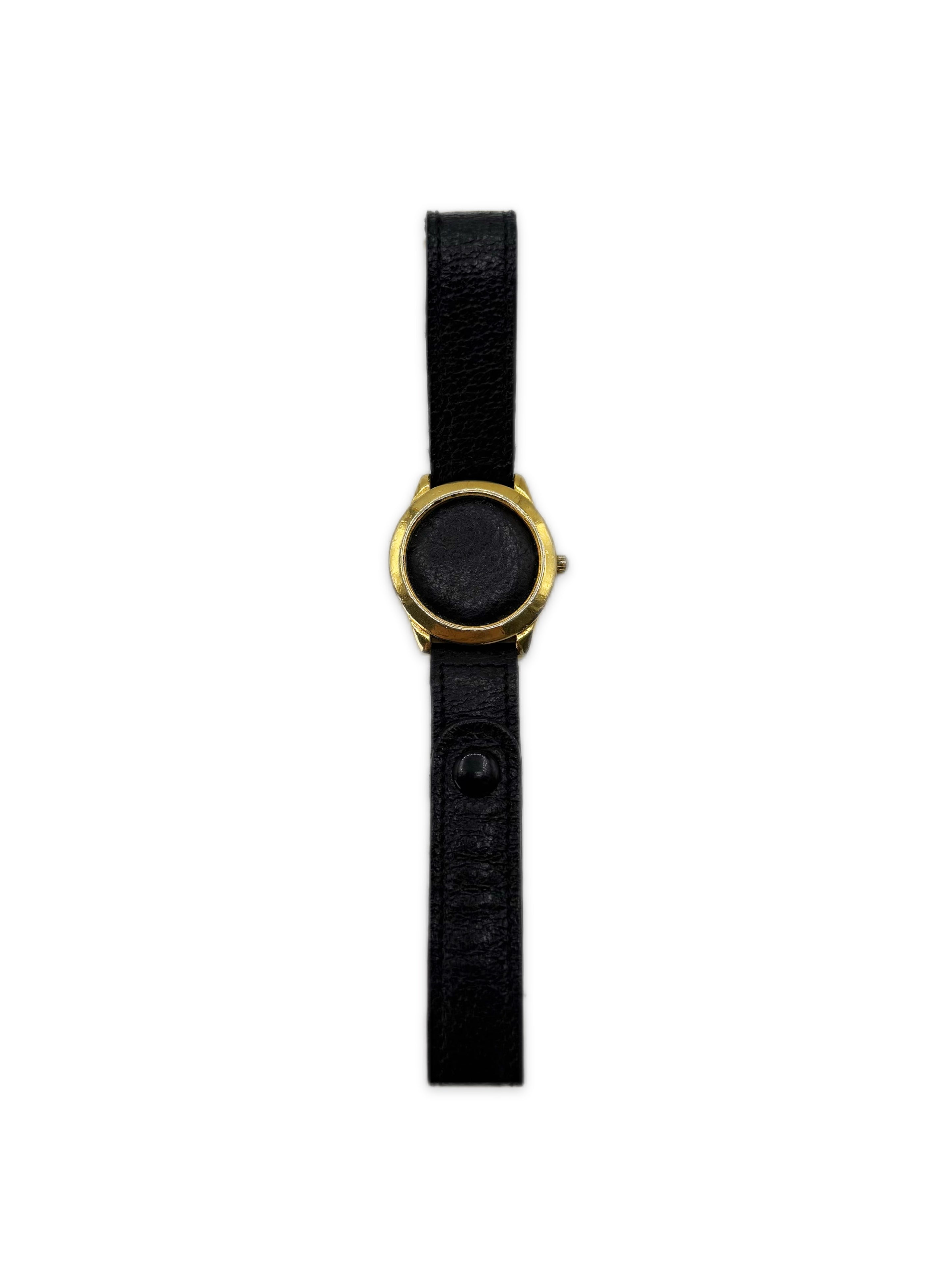 Maison Margiela Faceless Gold Leather Watch Bracelet