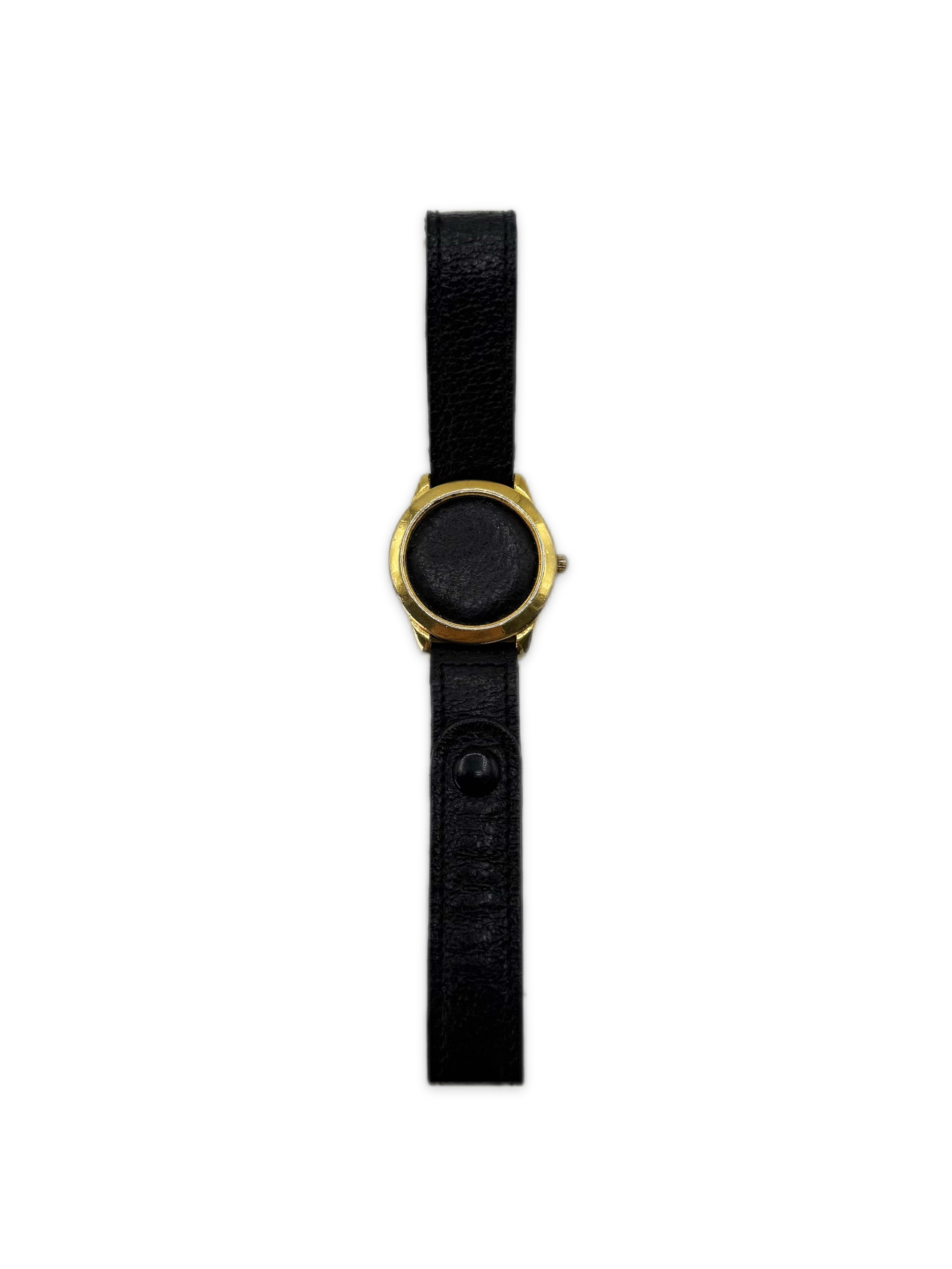 Maison Margiela Faceless Gold Leather Watch Bracelet