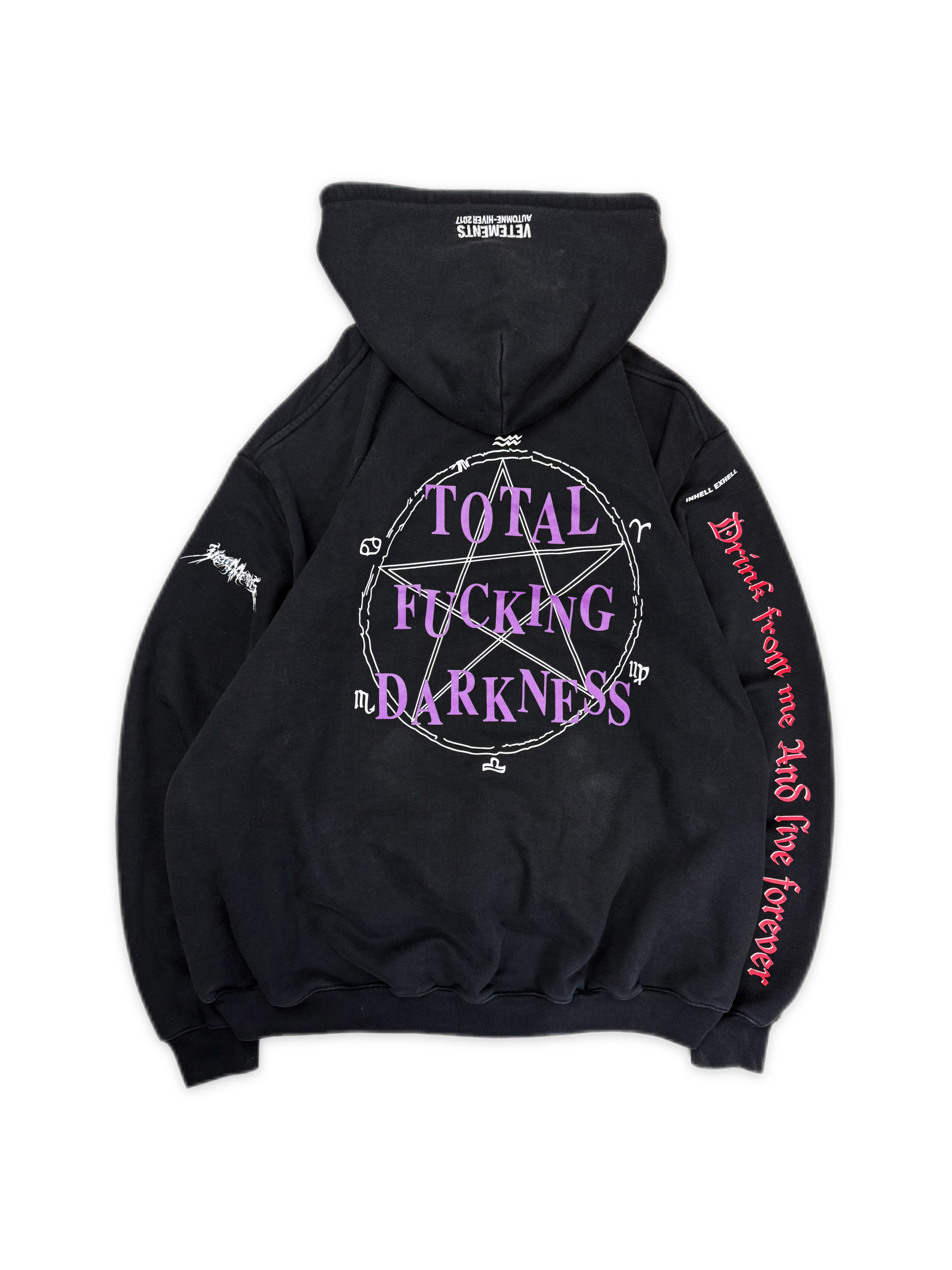 AW17 Vetements Homme ‘Total Fucking Darkness’ Pentagram Hoodie