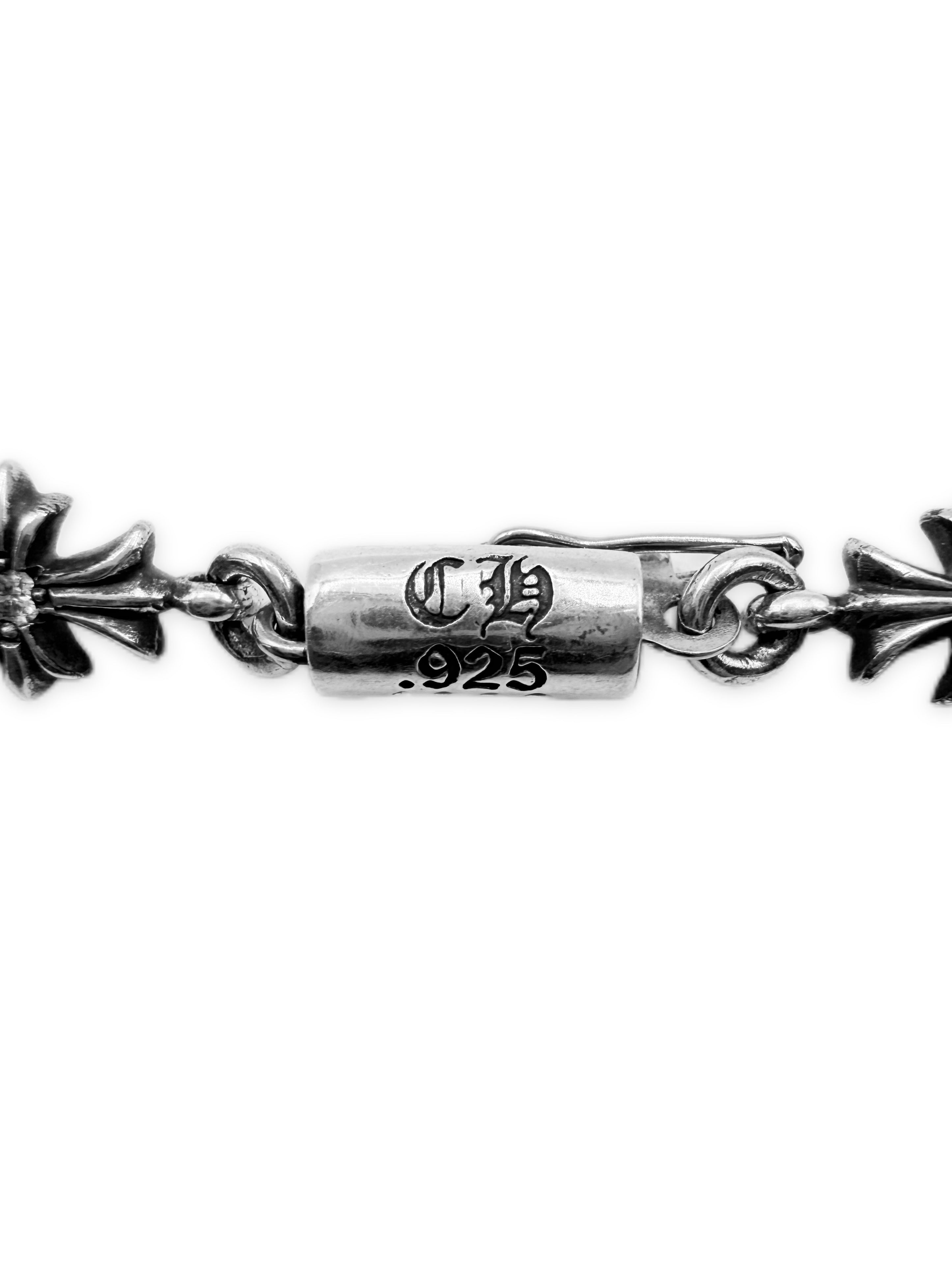 Chrome Hearts Tiny E Diamond Factory Set .925 Silver 7 inch Bracelet