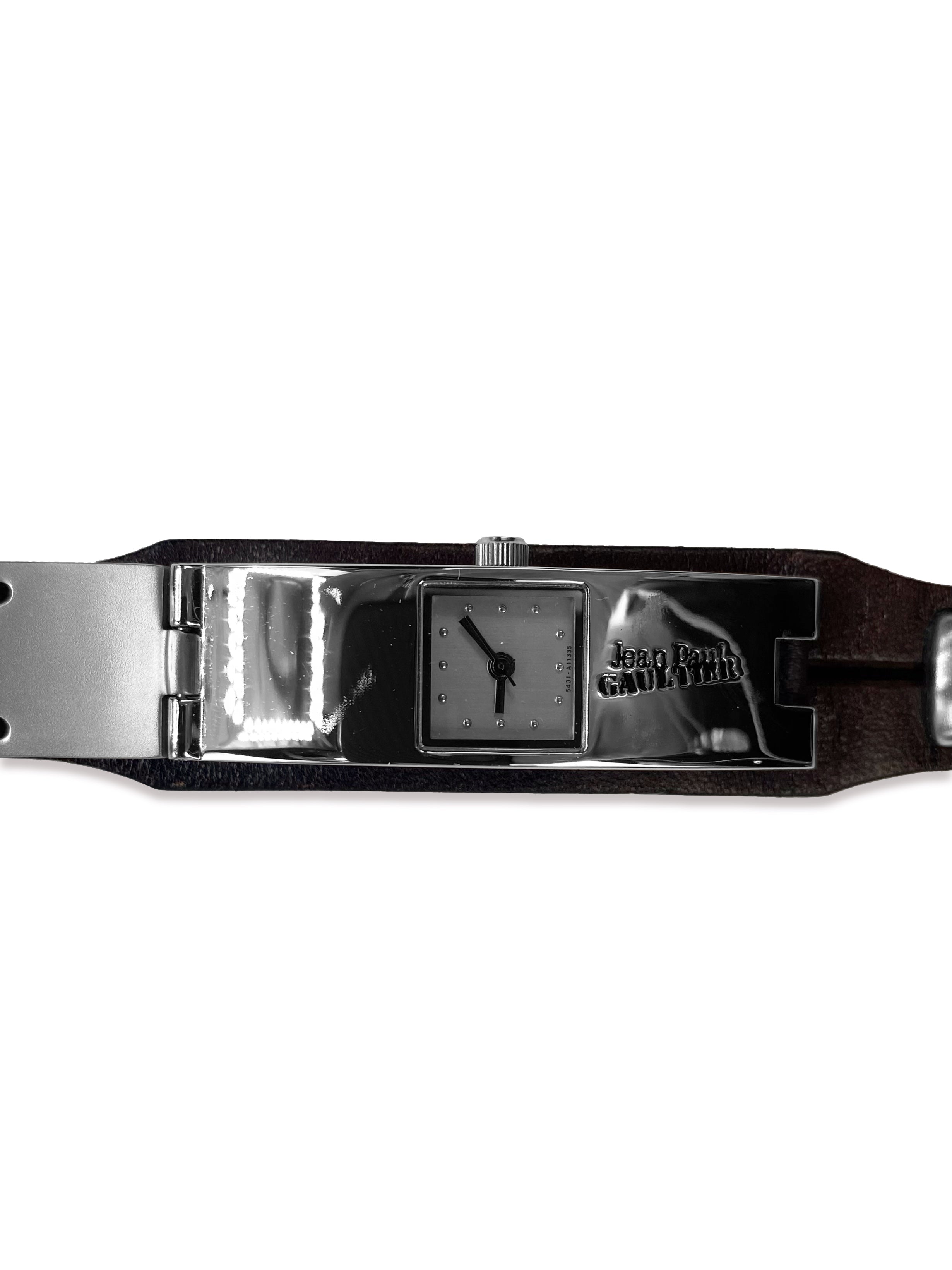 Jean Paul Gaultier Trompe L’oeil Hinged Leather Watch