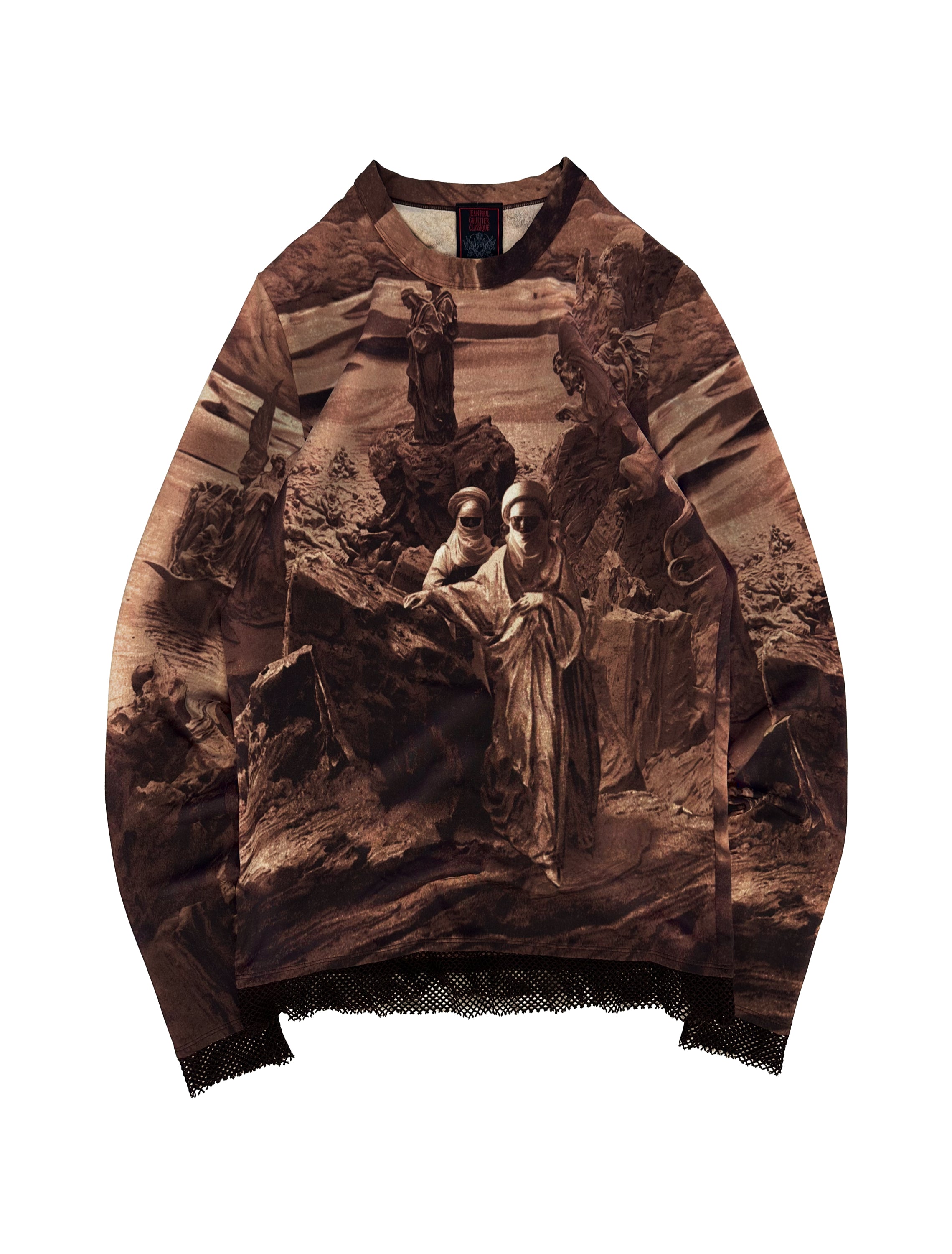 SS98 Jean Paul Gaultier ‘Bedouins’ Mesh Tattoo Longsleeve Shirt