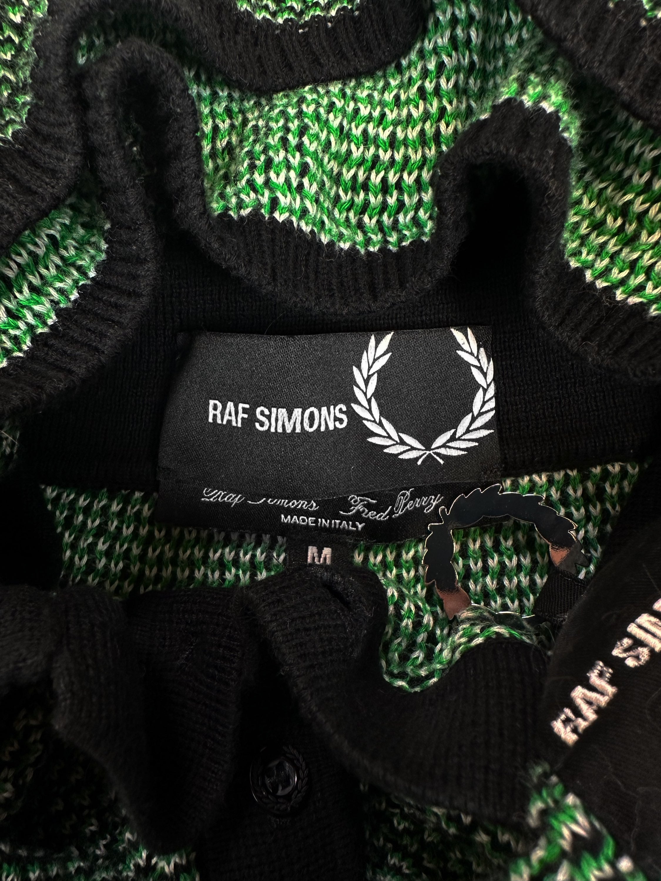 2017 Raf Simons x Fred Perry Emerald Green Knitted Polo Shirt