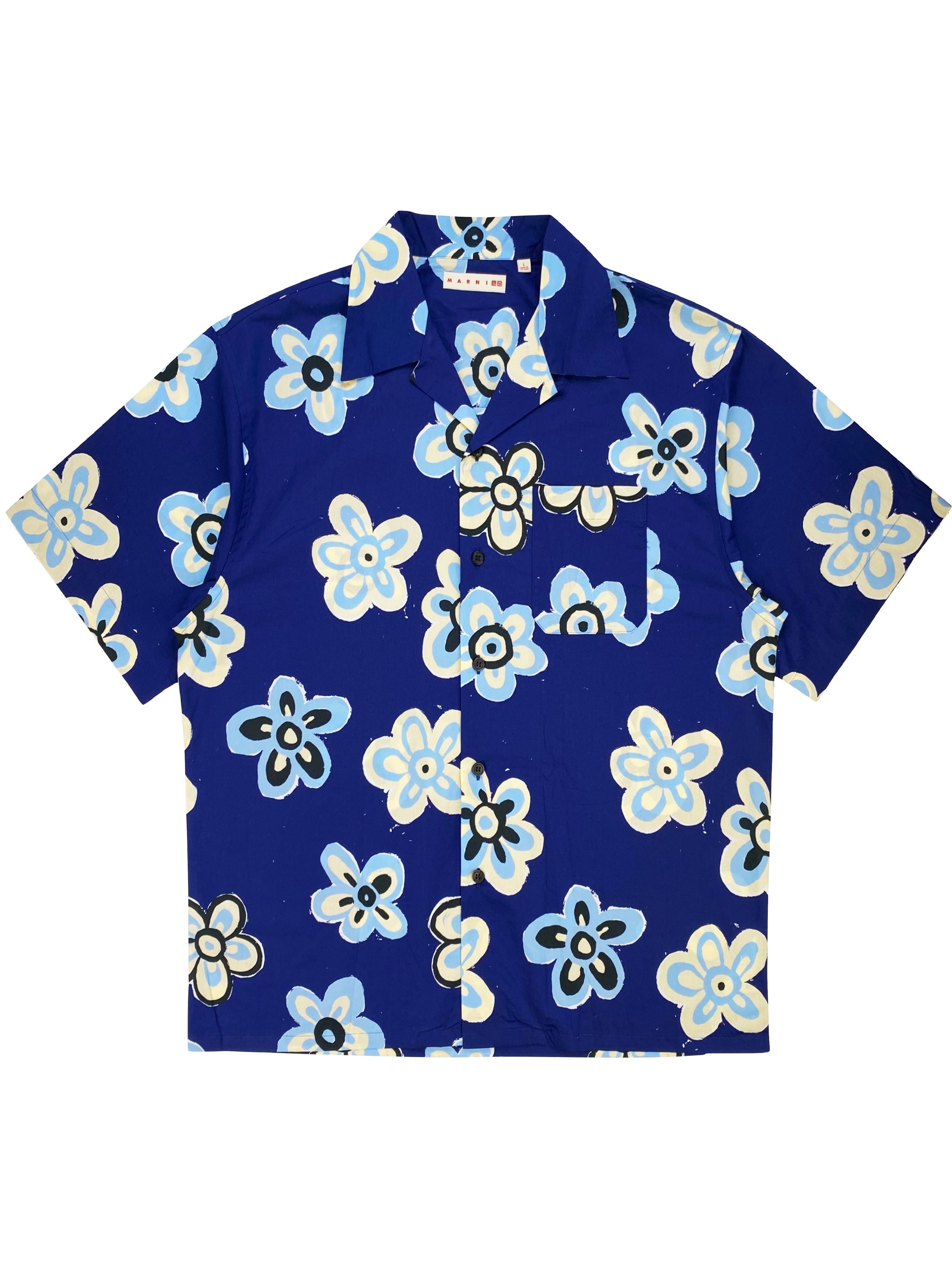 Marni X Uniqlo Full Print Shortlseeve Camp Collar
