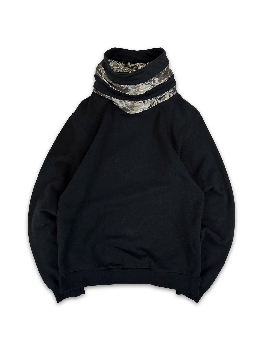 AW06 Raf Simons ‘Alien’ Black Accordion Turtleneck Sweater