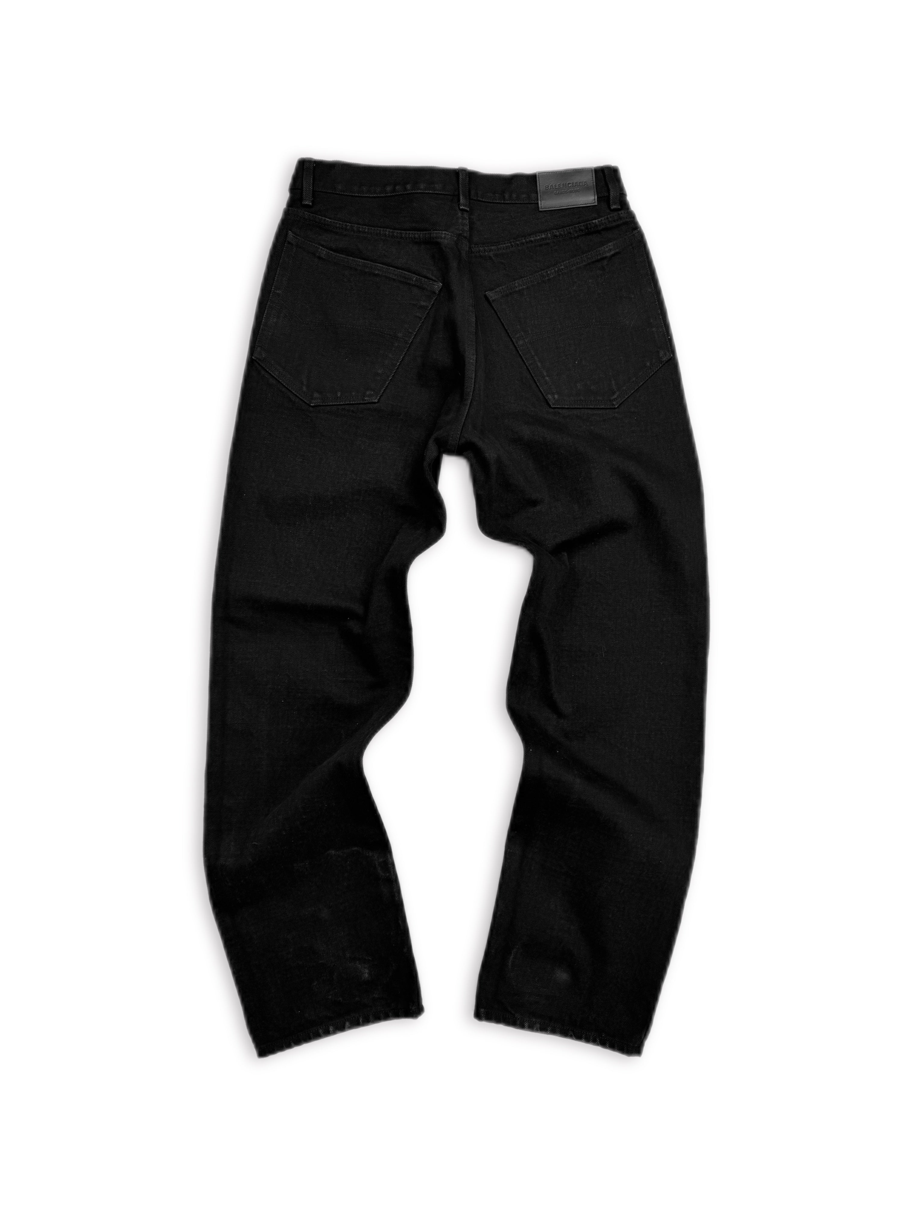 AW22 Balenciaga Japanese Organic Black Baggy Denim