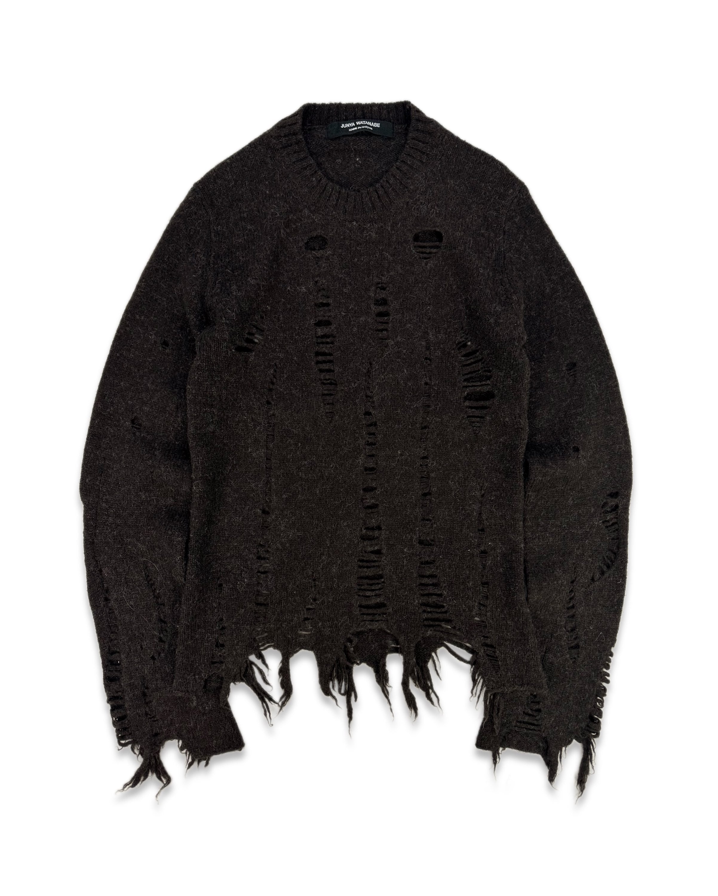 AW03 Junya Watanabe ‘Thrashed’ Wool Knit Distressed Sweater