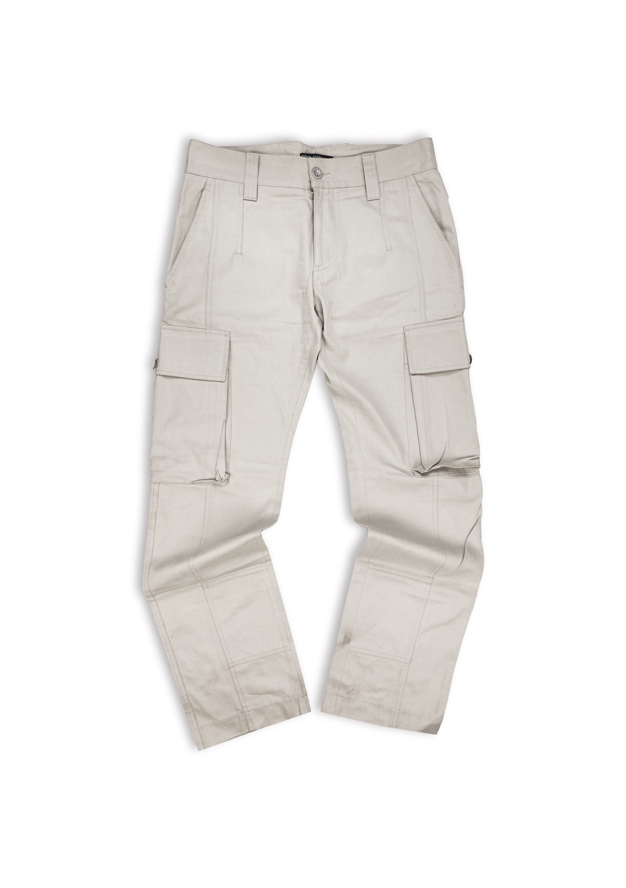 00s Dolce &amp; Gabbana Cream Multi Pocket Cargo Pants