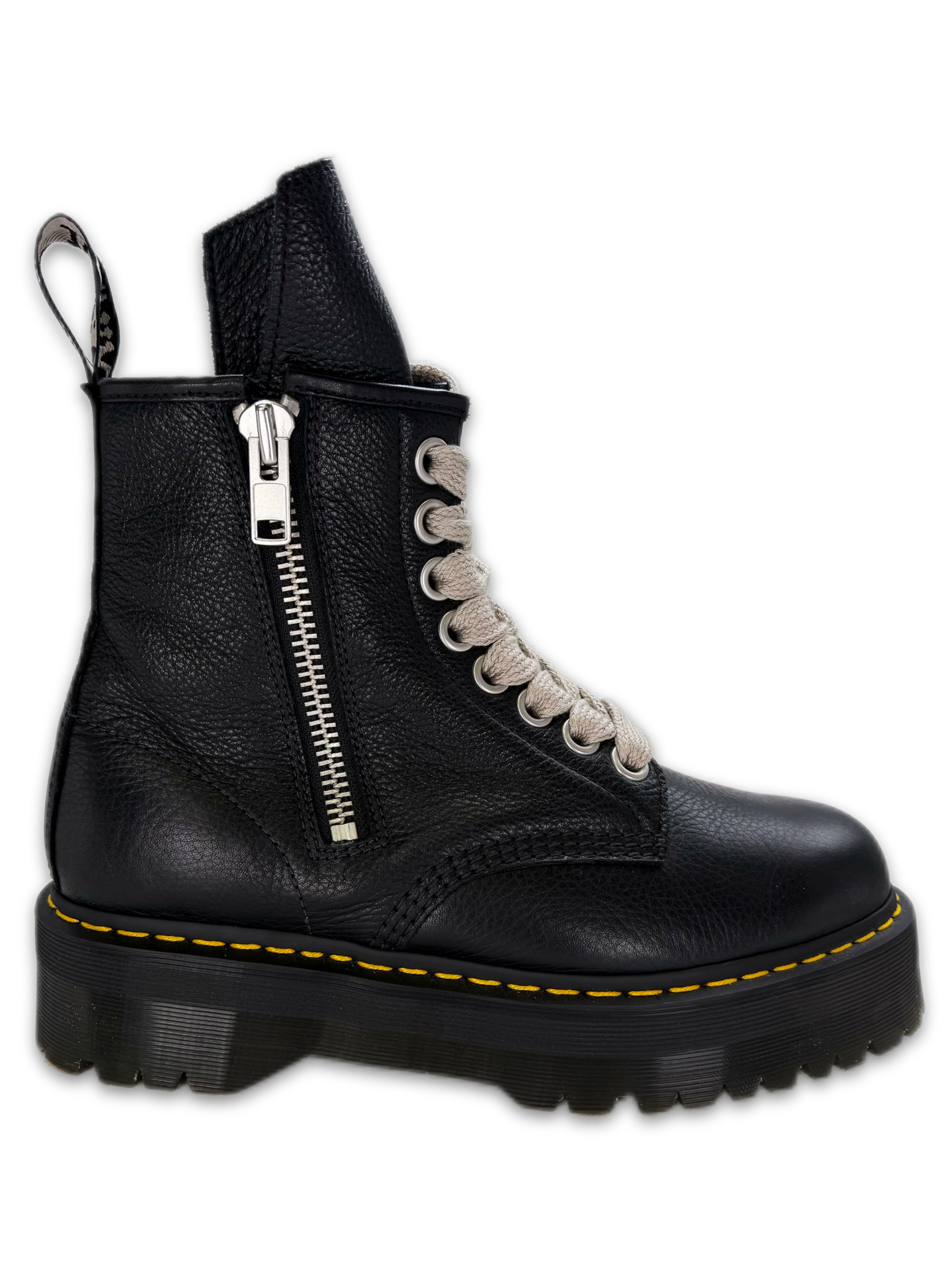 Rick Owens x Dr Marten ‘1460’ Mega Lace Side Zip Black Boots