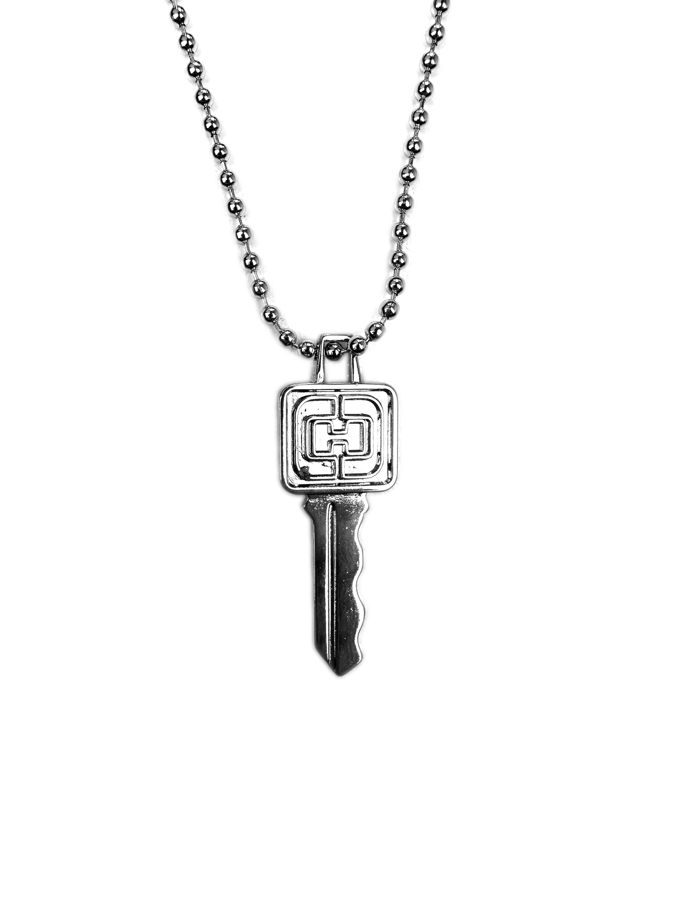 00s Hysteric Glamour ‘Key’ Pendant Silver Ball Chain Necklace