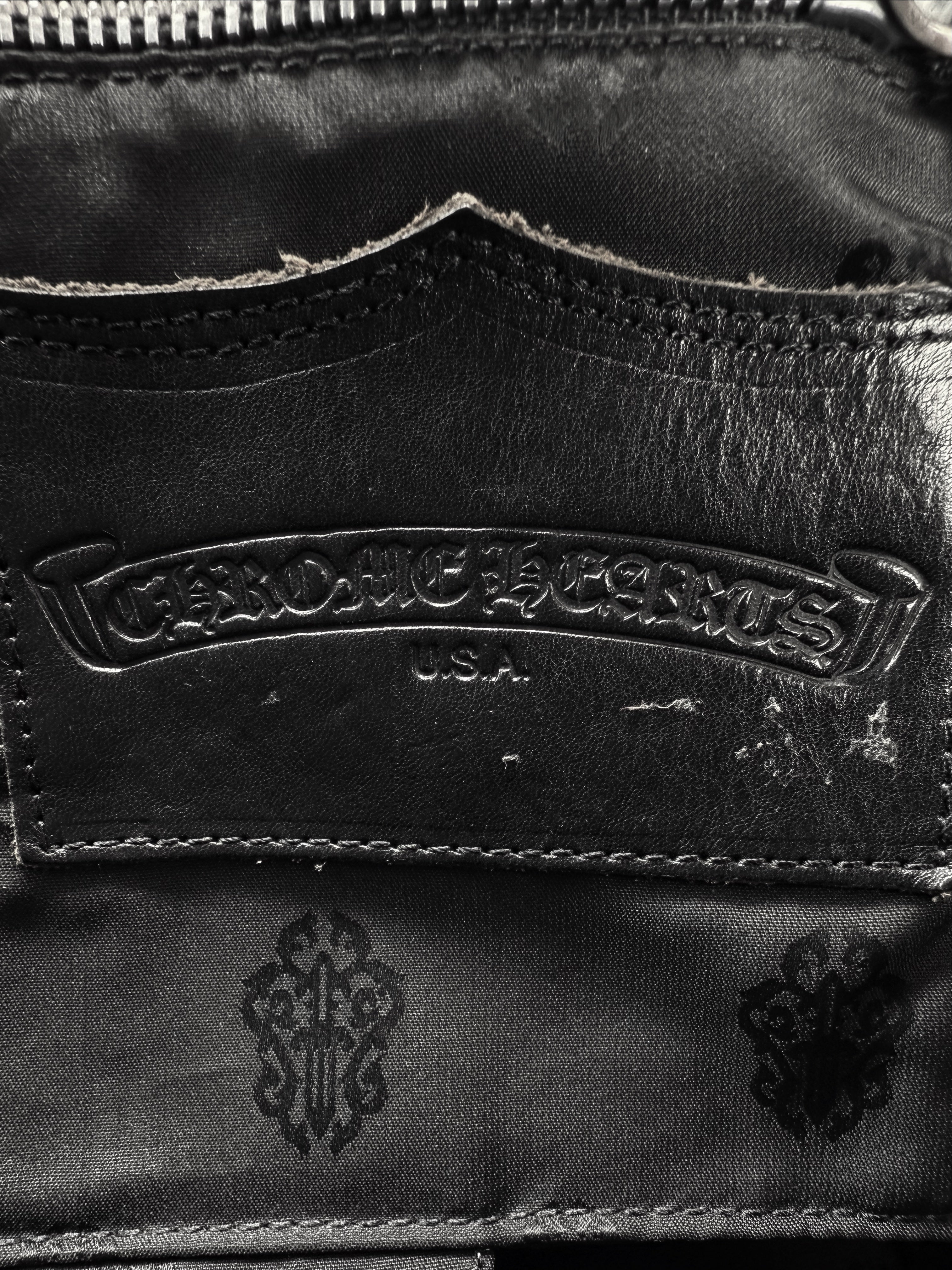 Chrome Hearts Pony Fur 14 Cross Patch Leather Gym Bowling Bag