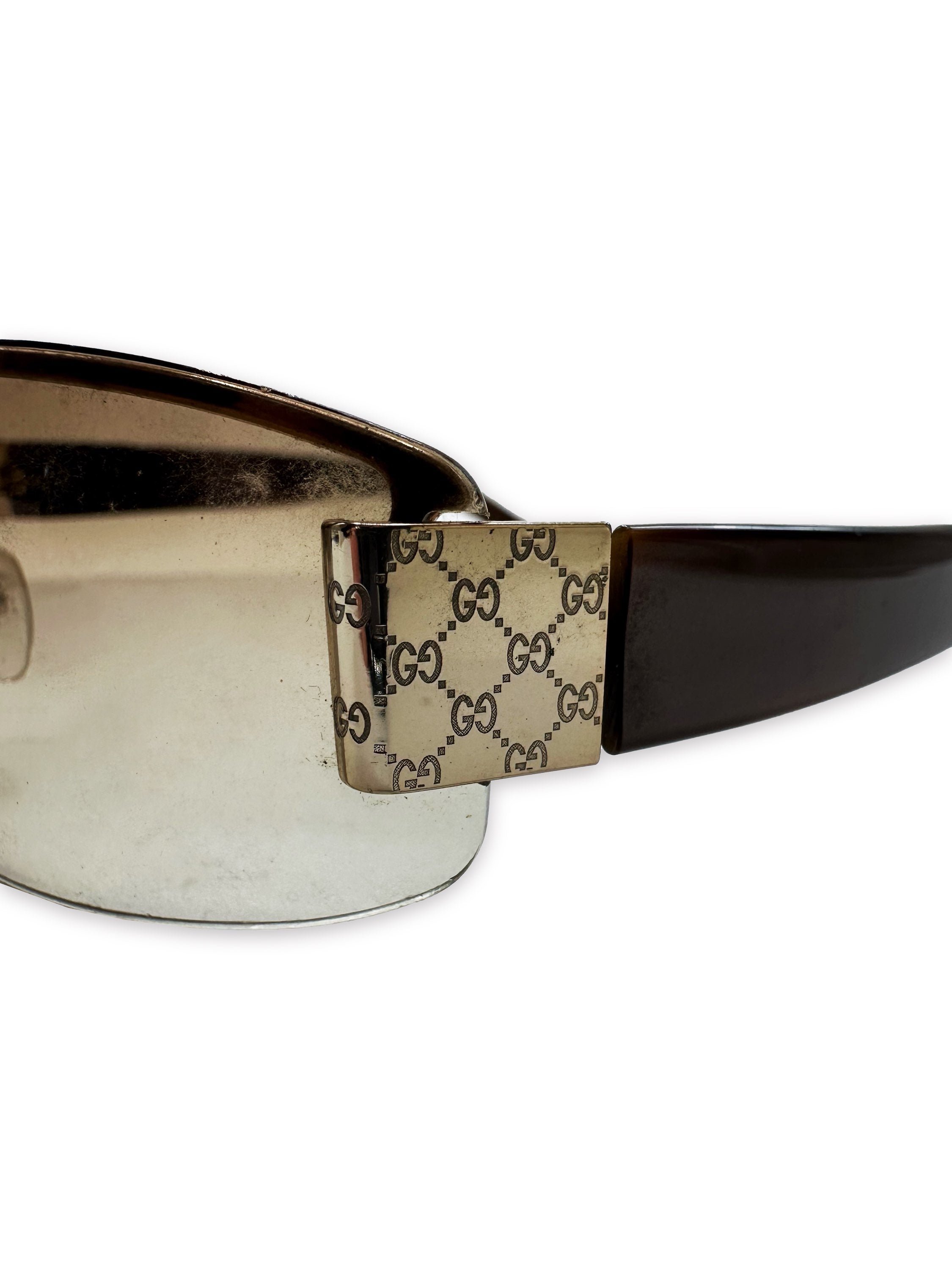 Gucci GG Monogram Rimless Warm Tint Sunglasses