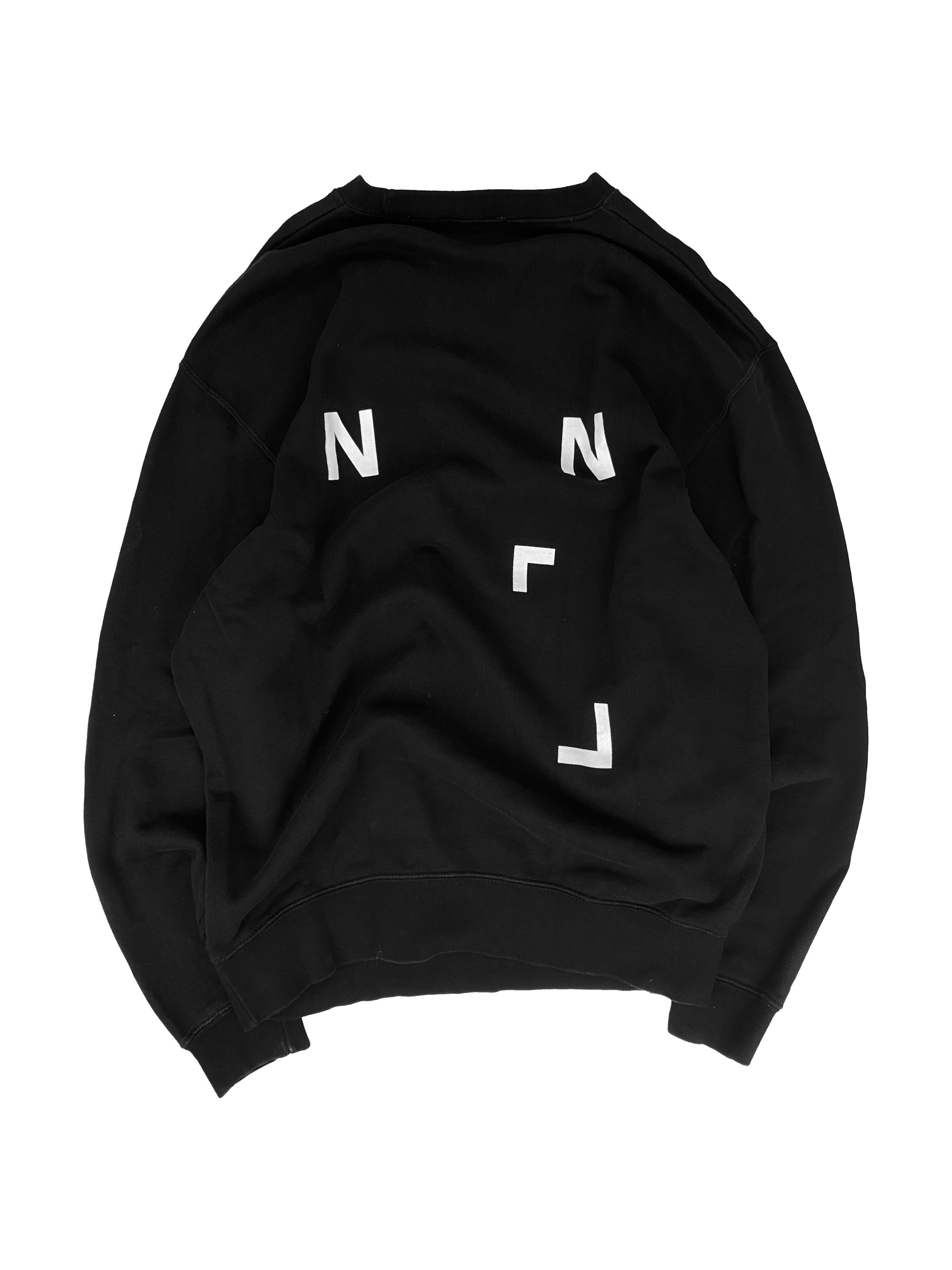 Number (N)ine Guitar Motif NN Lettering Black Crewneck