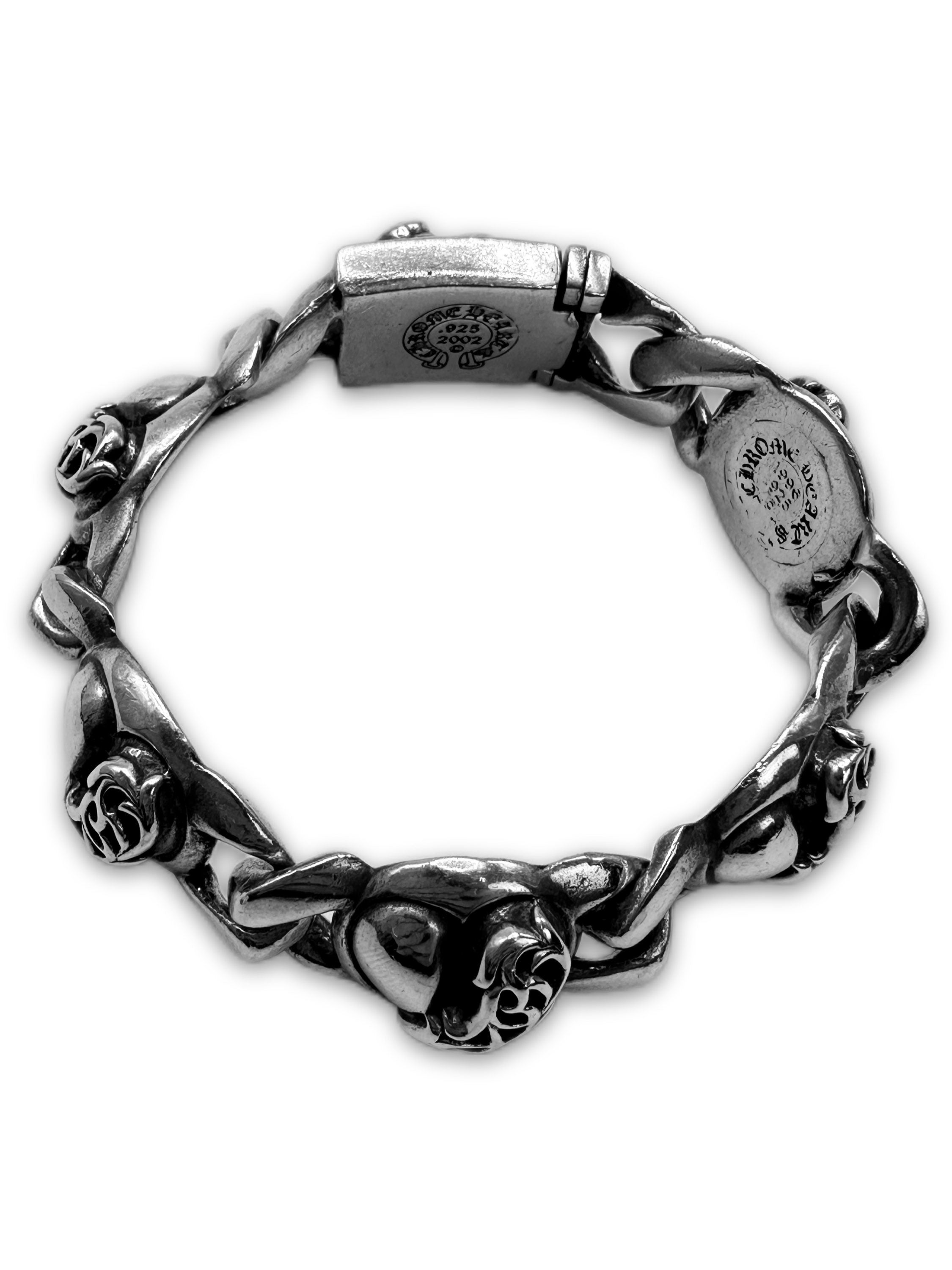 Chrome Hearts ‘Heart’ Cuban Link .925 Silver Heavy Bracelet
