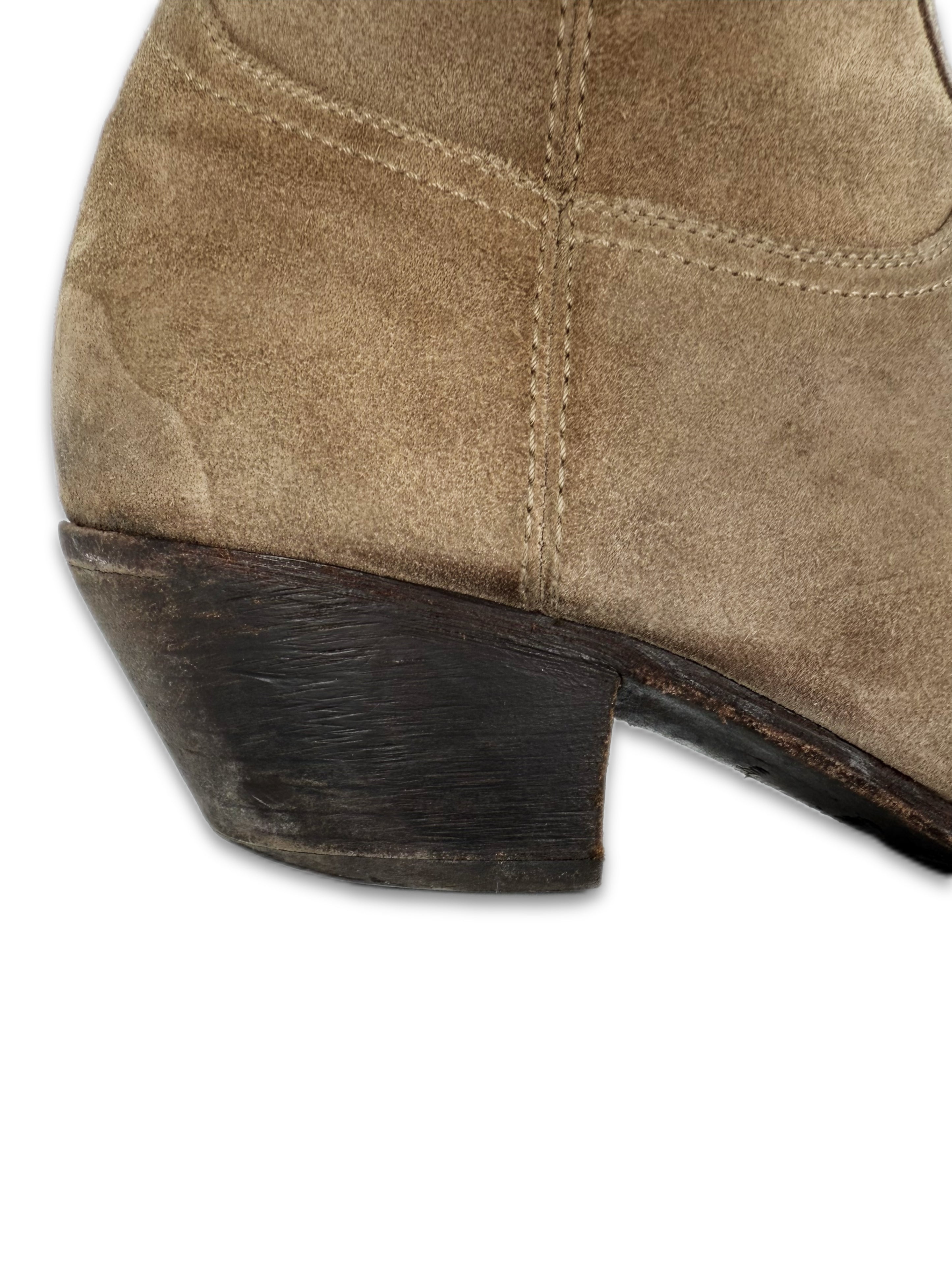 Saint Laurent Paris Suede Beige ‘Wyatt’ Side-zip Boots