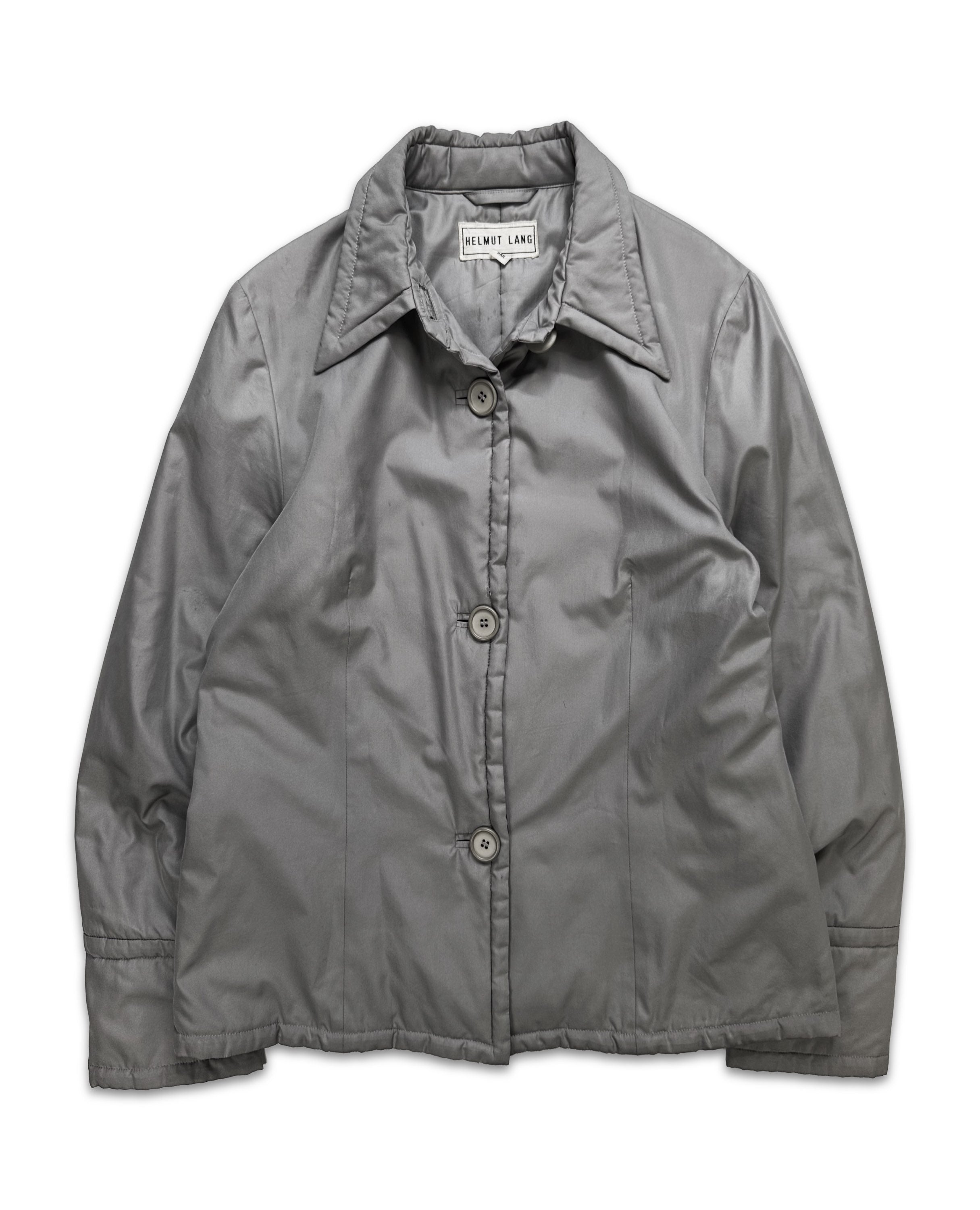 90s Helmut Lang Grey Dagger Collar Puffer Jacket