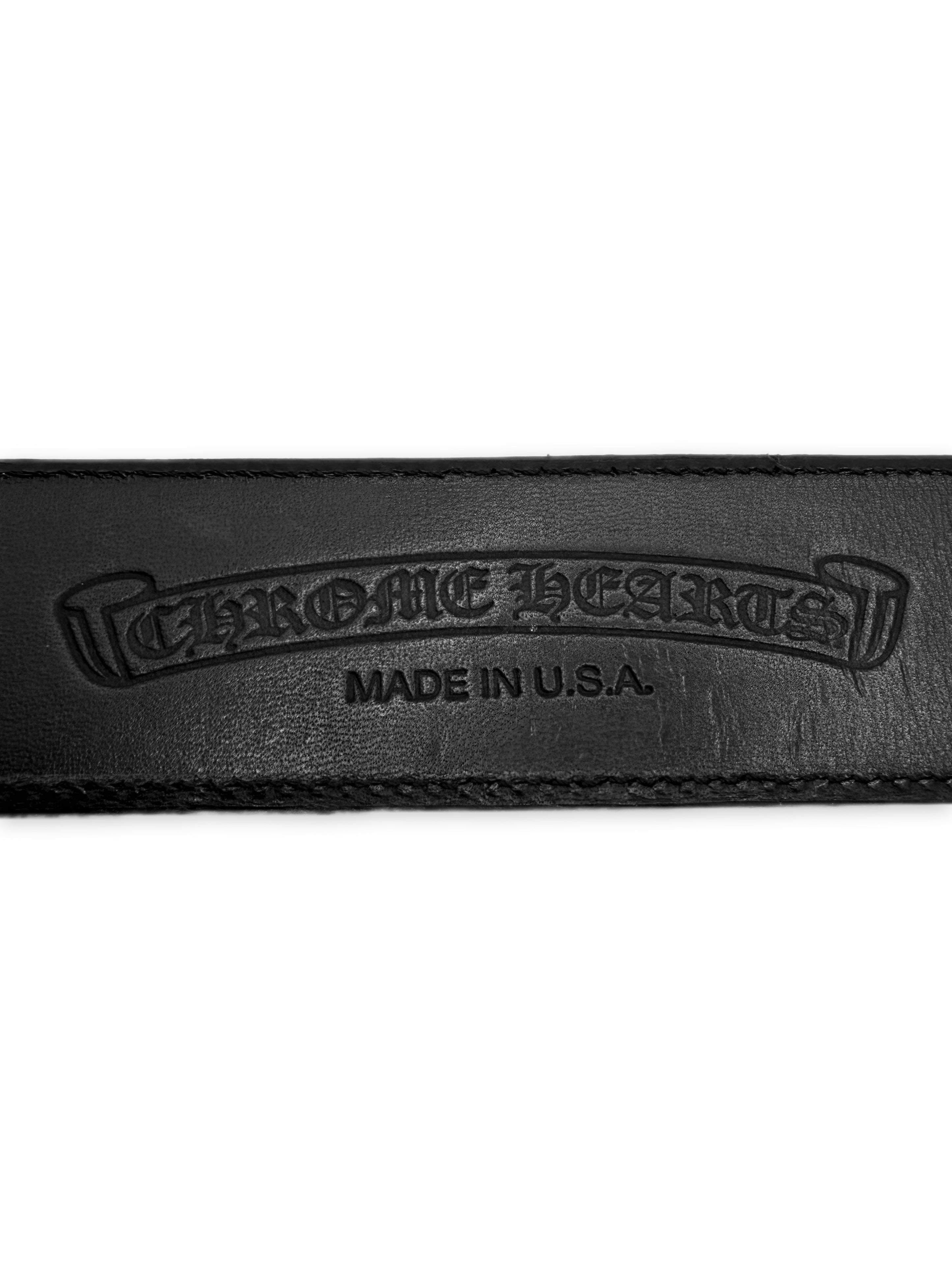Chrome Hearts ‘Gunslinger’ .925 Silver Black Leather Belt