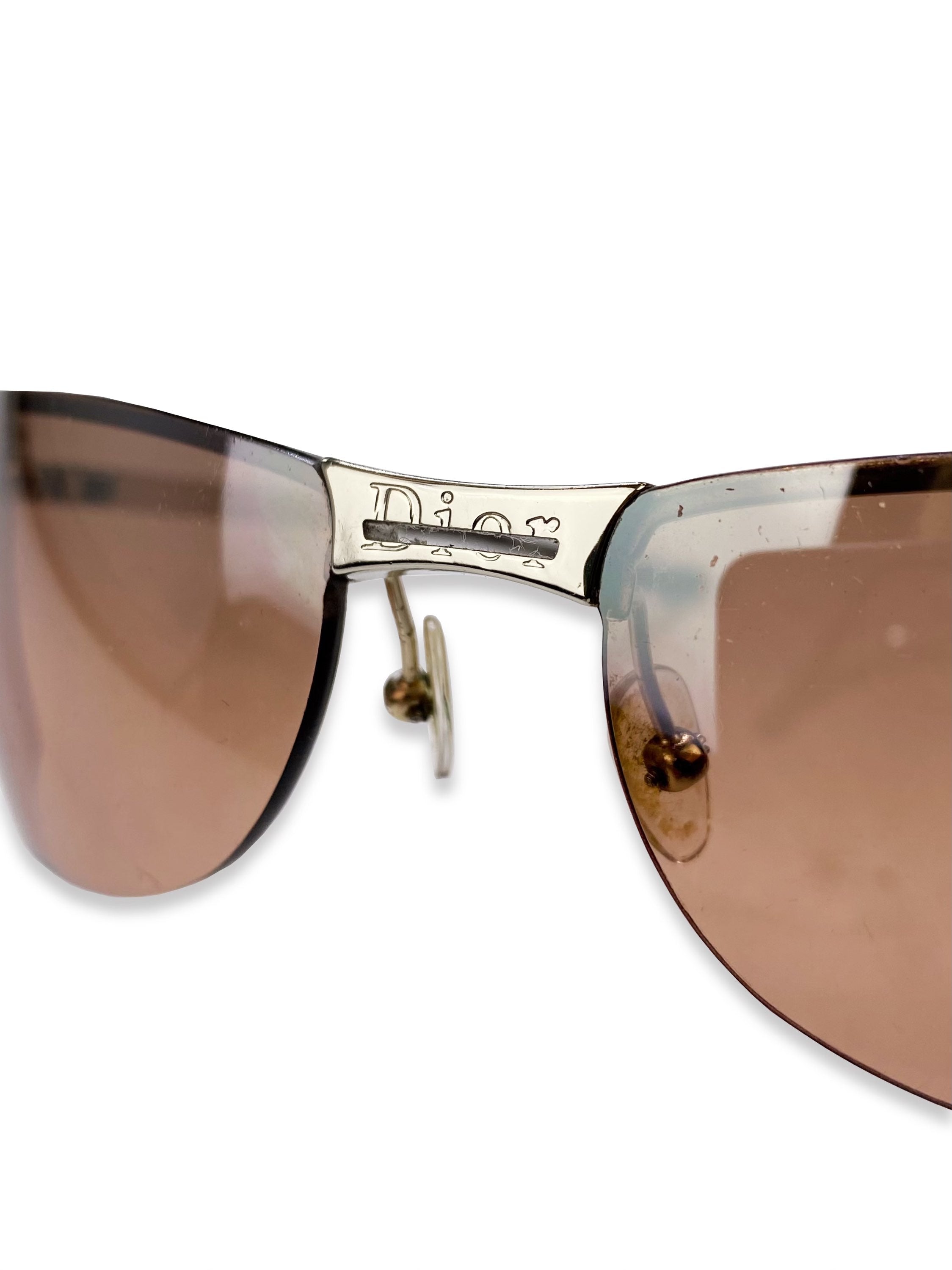 2000’s Dior Star Motif Engraved Warm Tint Sunglasses