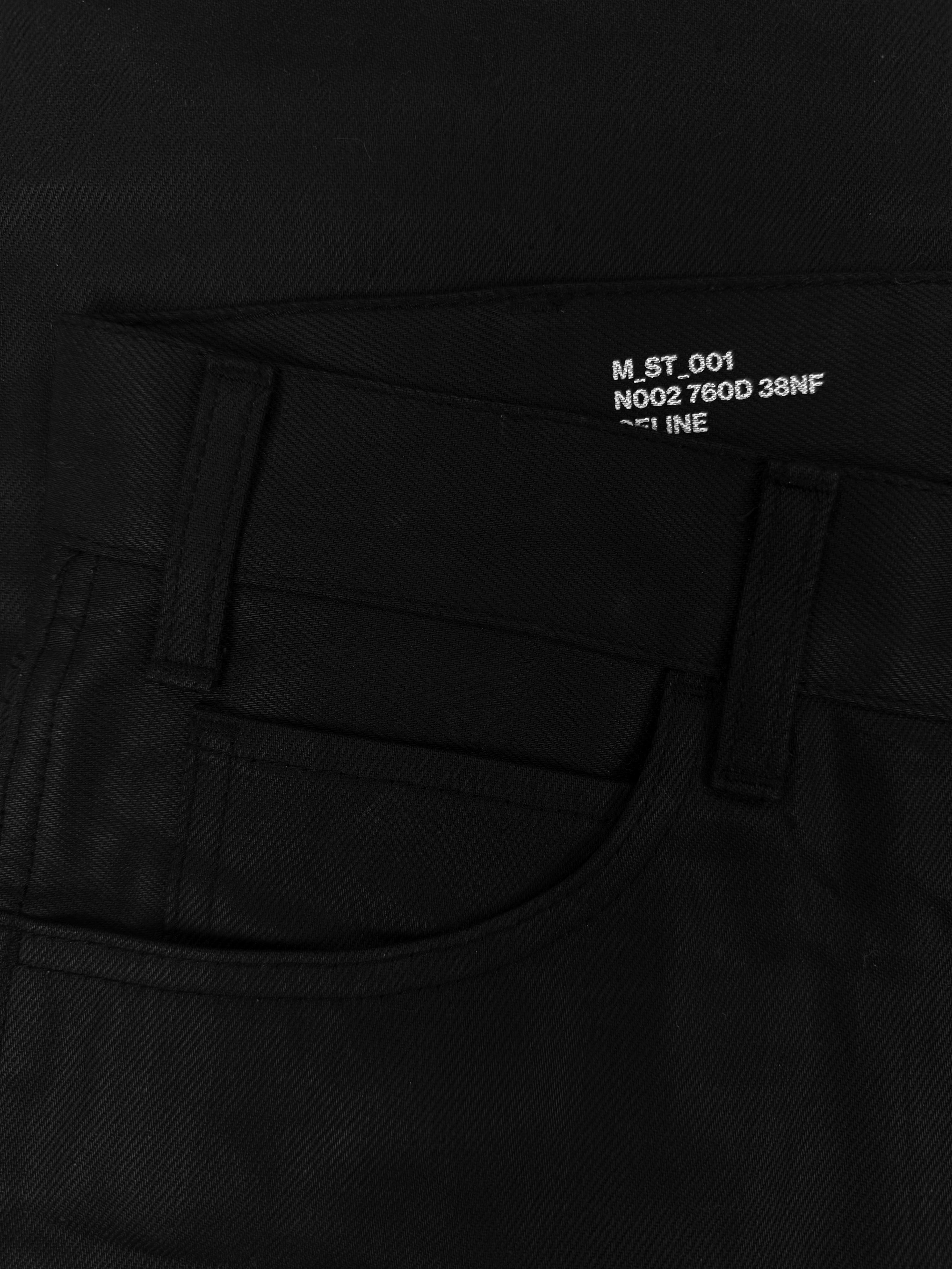 Celine ‘M_ST_001’ Black Slim Cut Waxed Denim