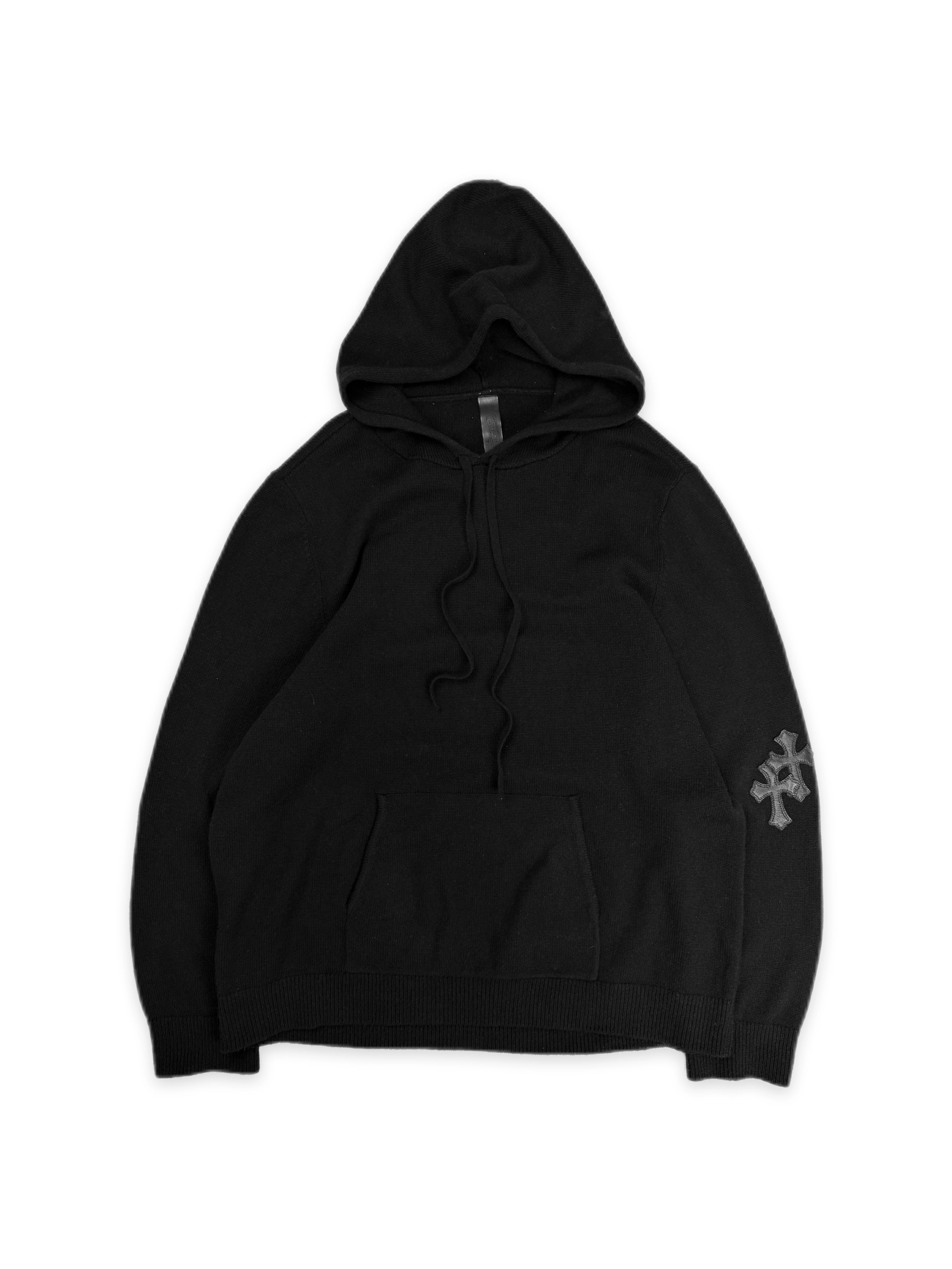 Chrome Hearts Cashmere Triple Cross Patch Scroll Logo Hoodie