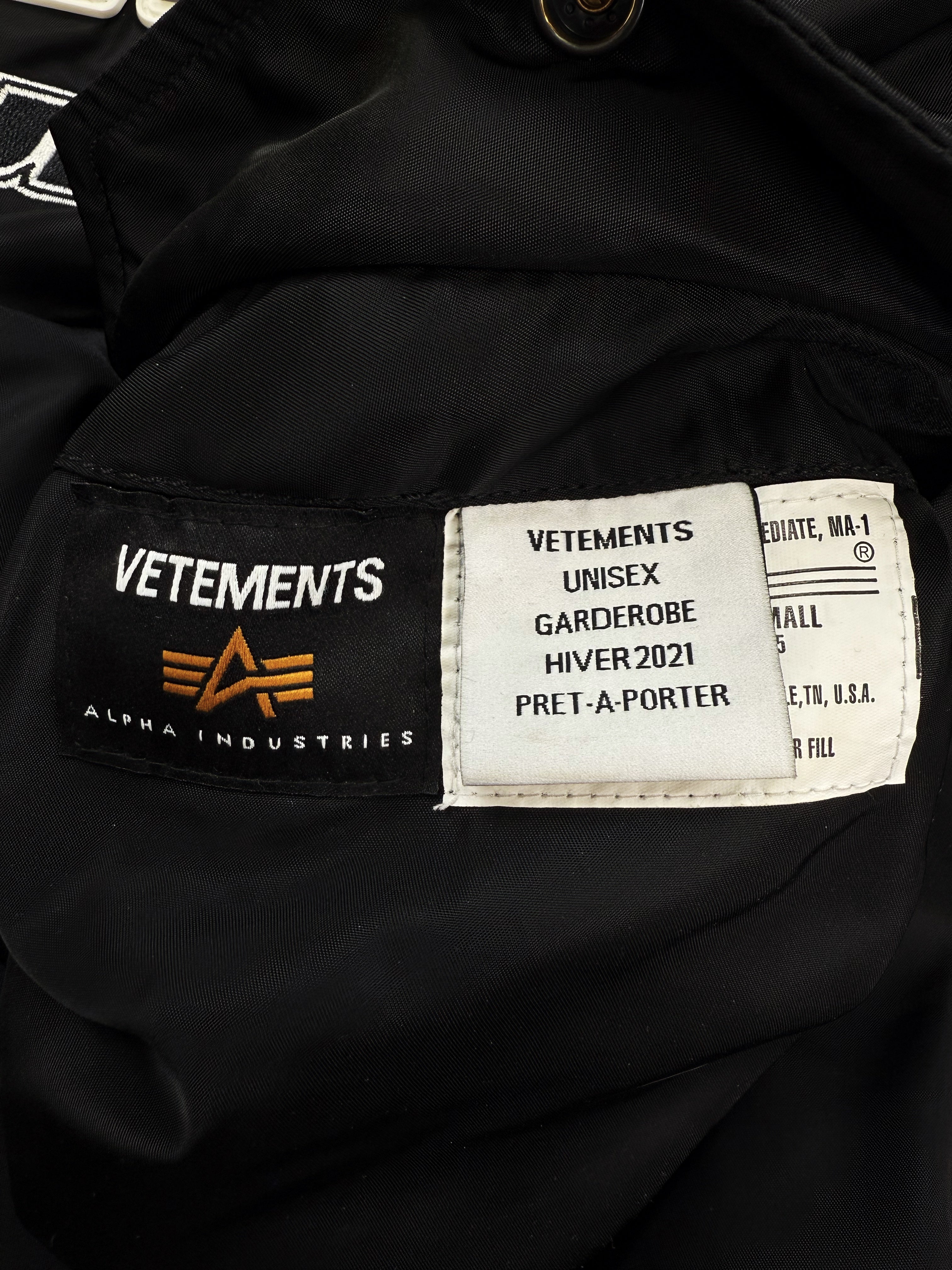 2020 Vetements x Alpha Industries ‘Racing’ Patched Bomber Jacket