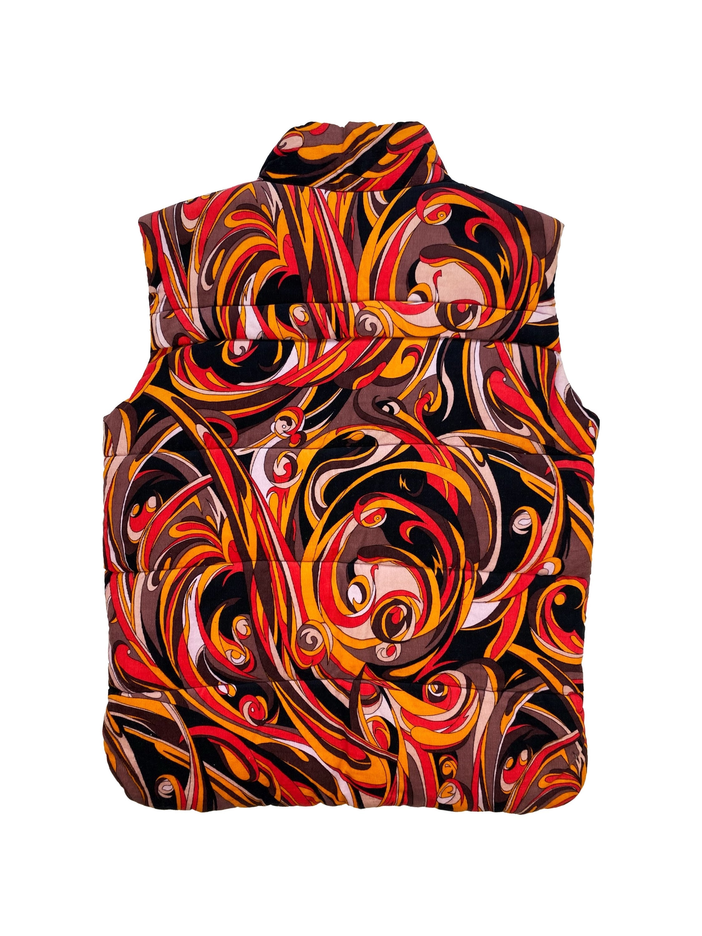 00s Yoshiyuki Konishi Spiral Full Print Down Fill Puffer Vest