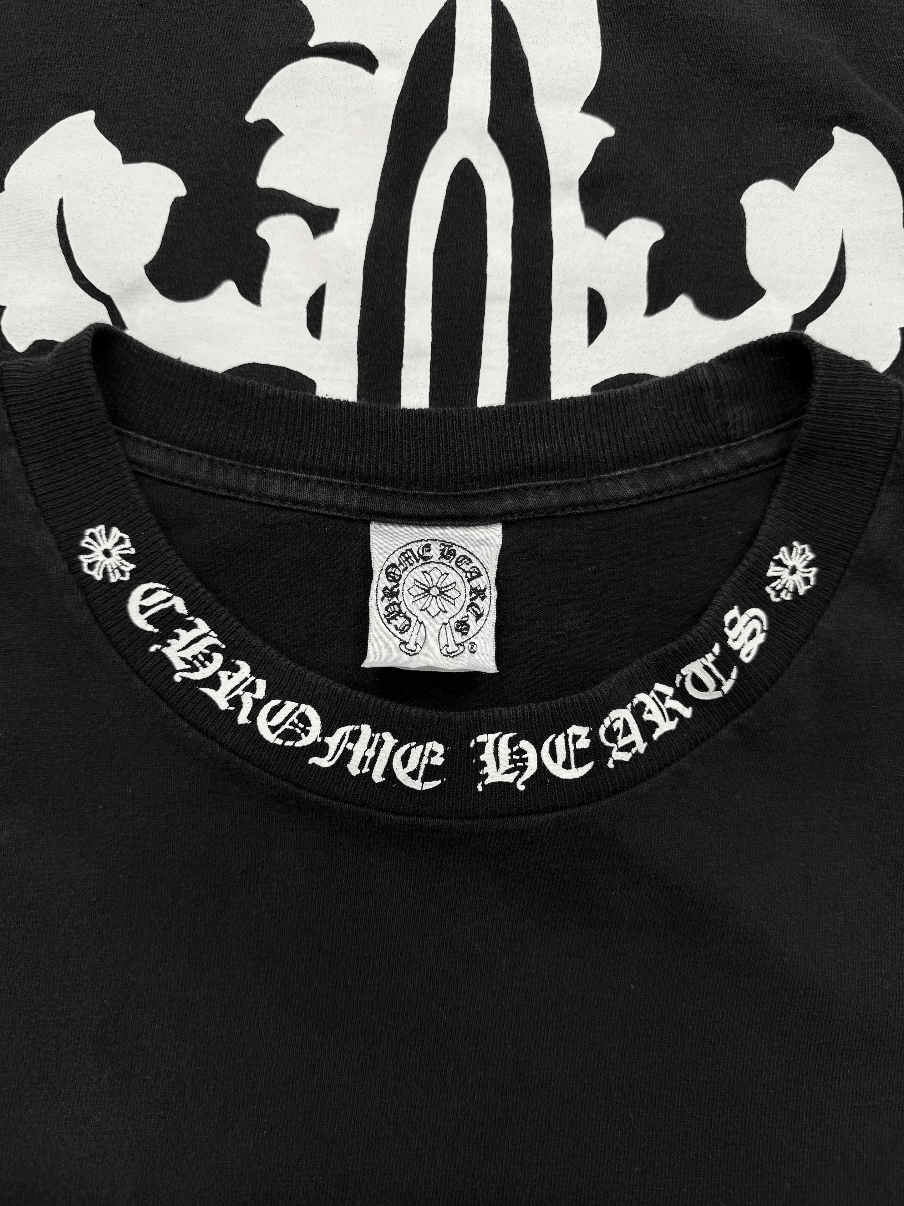 90s Chrome Hearts Vine Dagger Ringer Collar ‘Fuck You’ Long Sleeve