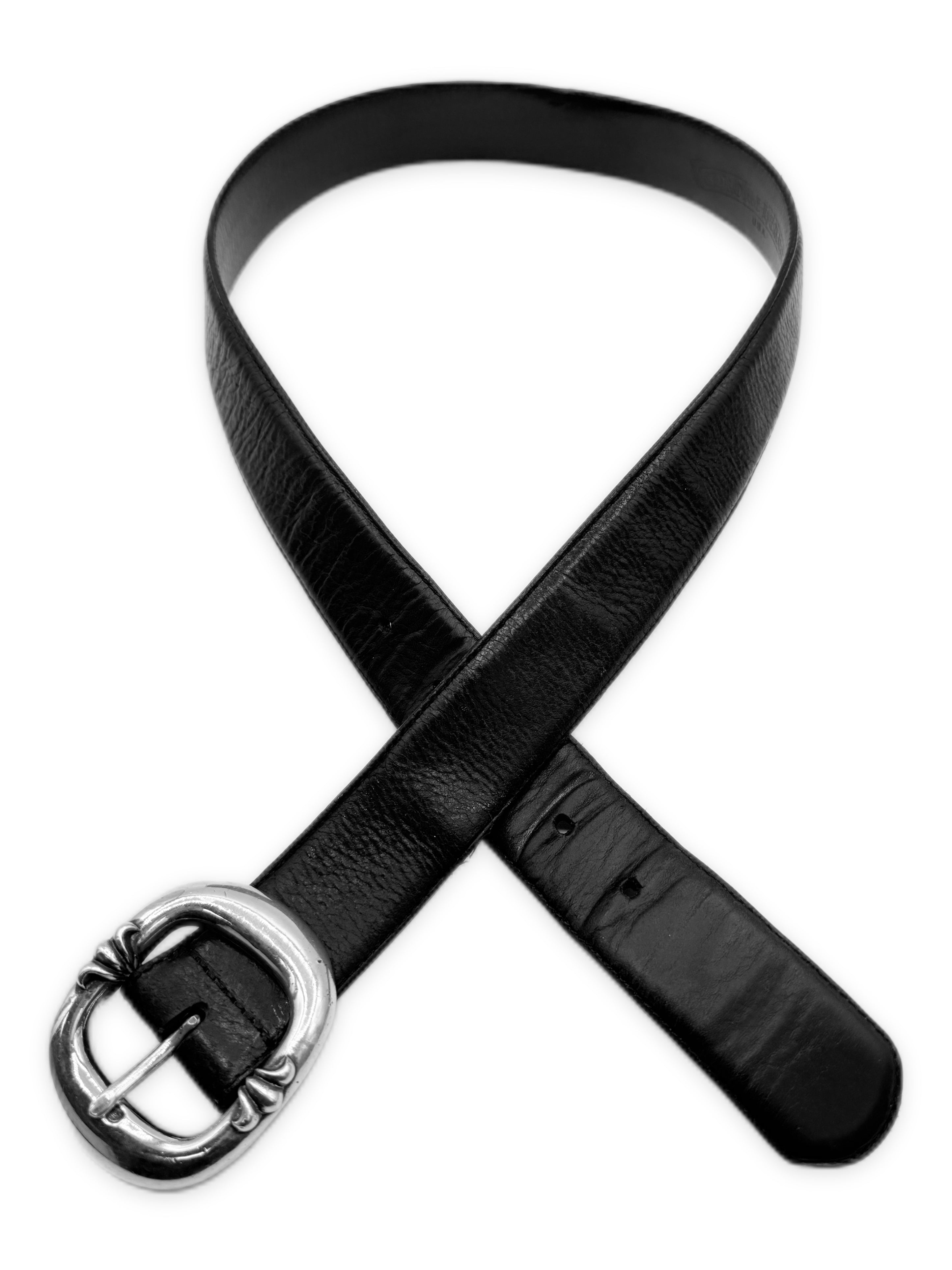 Chrome Hearts Black Gunslinger .925 Silver Leather Belt