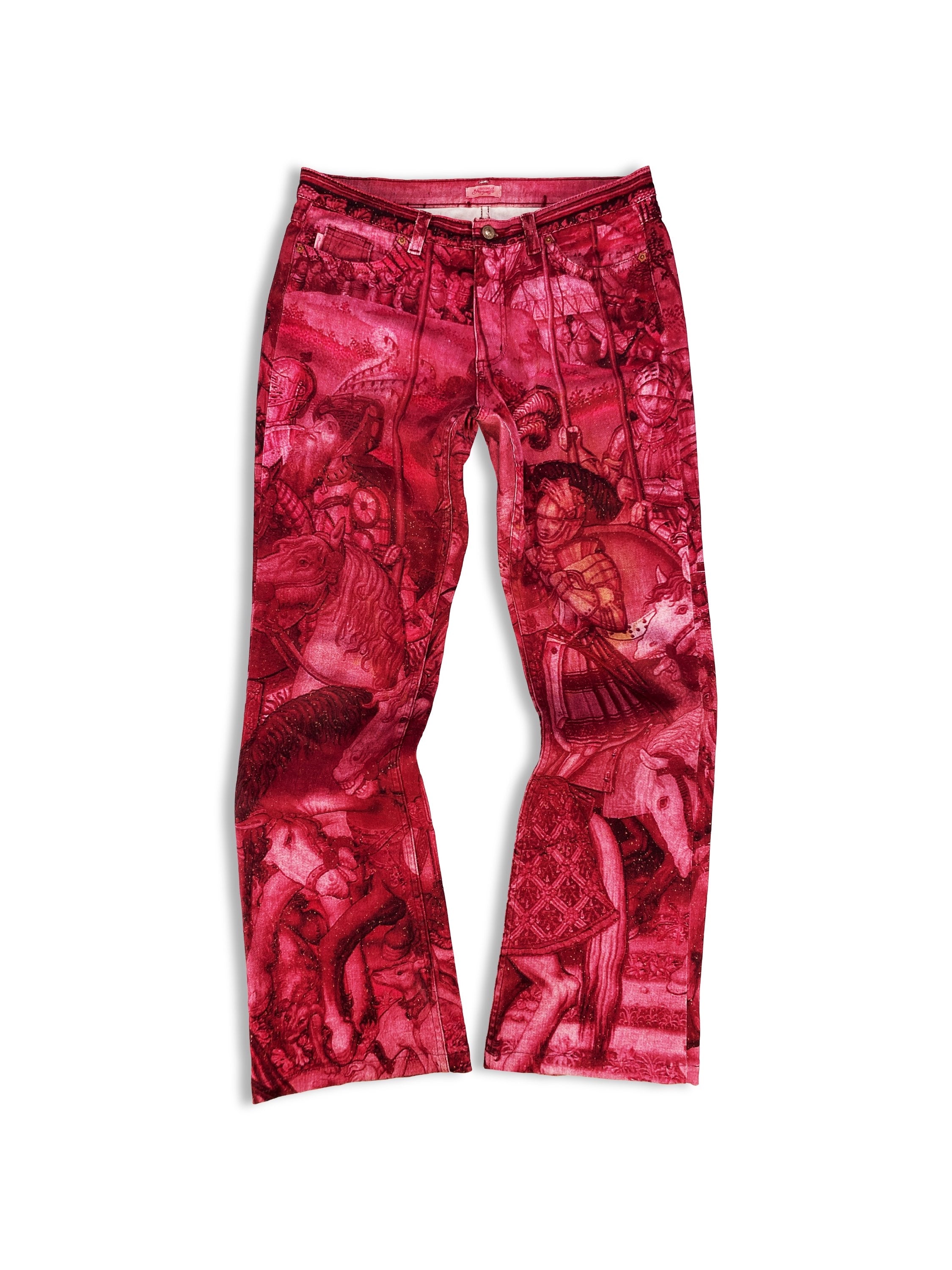 AW94 Roberto Cavalli ‘Medieval’ Painting Landscape Denim