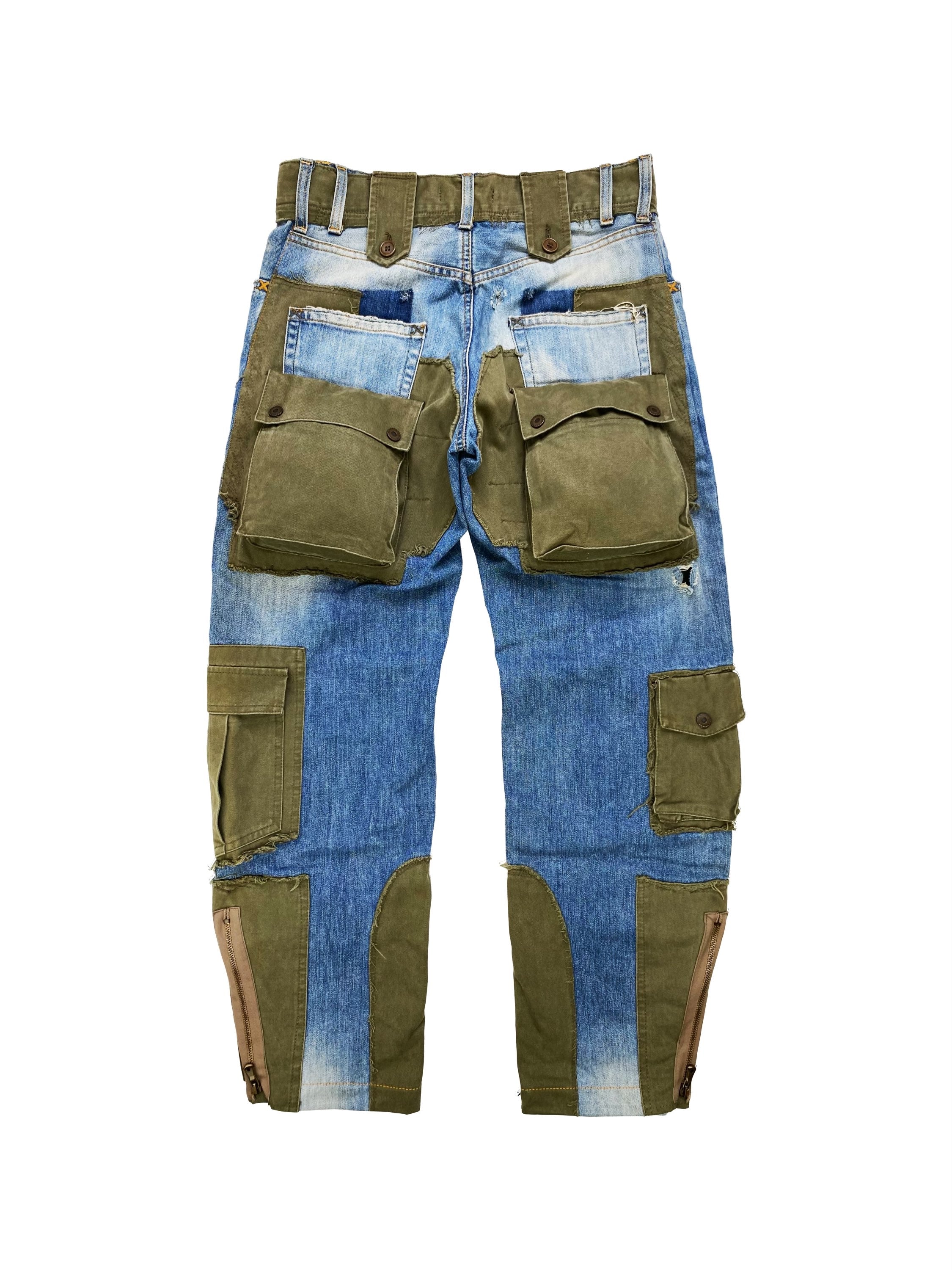 AW05 Dolce & Gabbana Multi Pocket 3D Rebuild Cargo Denim