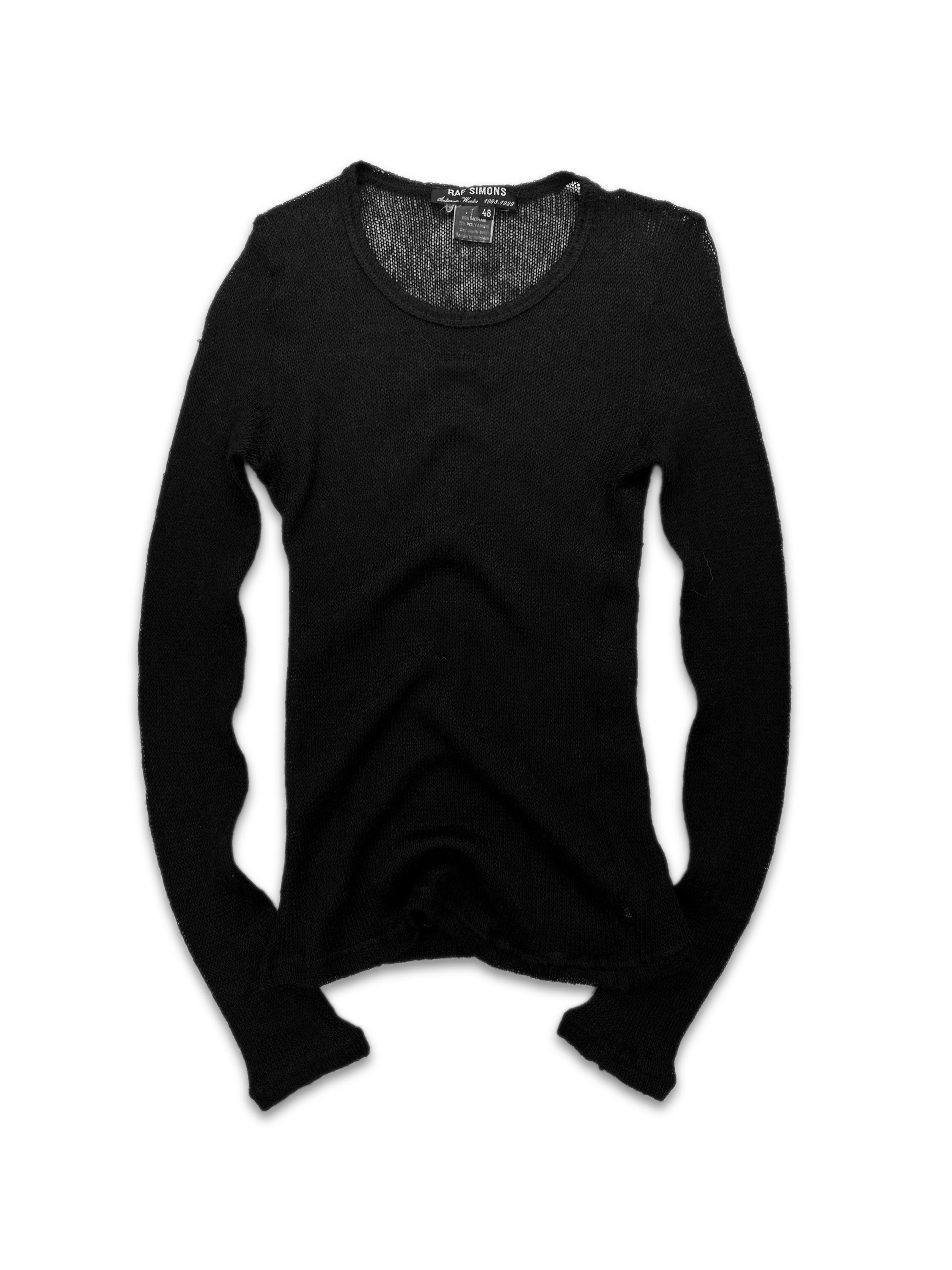AW98 Raf Simons ‘Radioactivity’ Black Mohair Loose Gauge Sweater