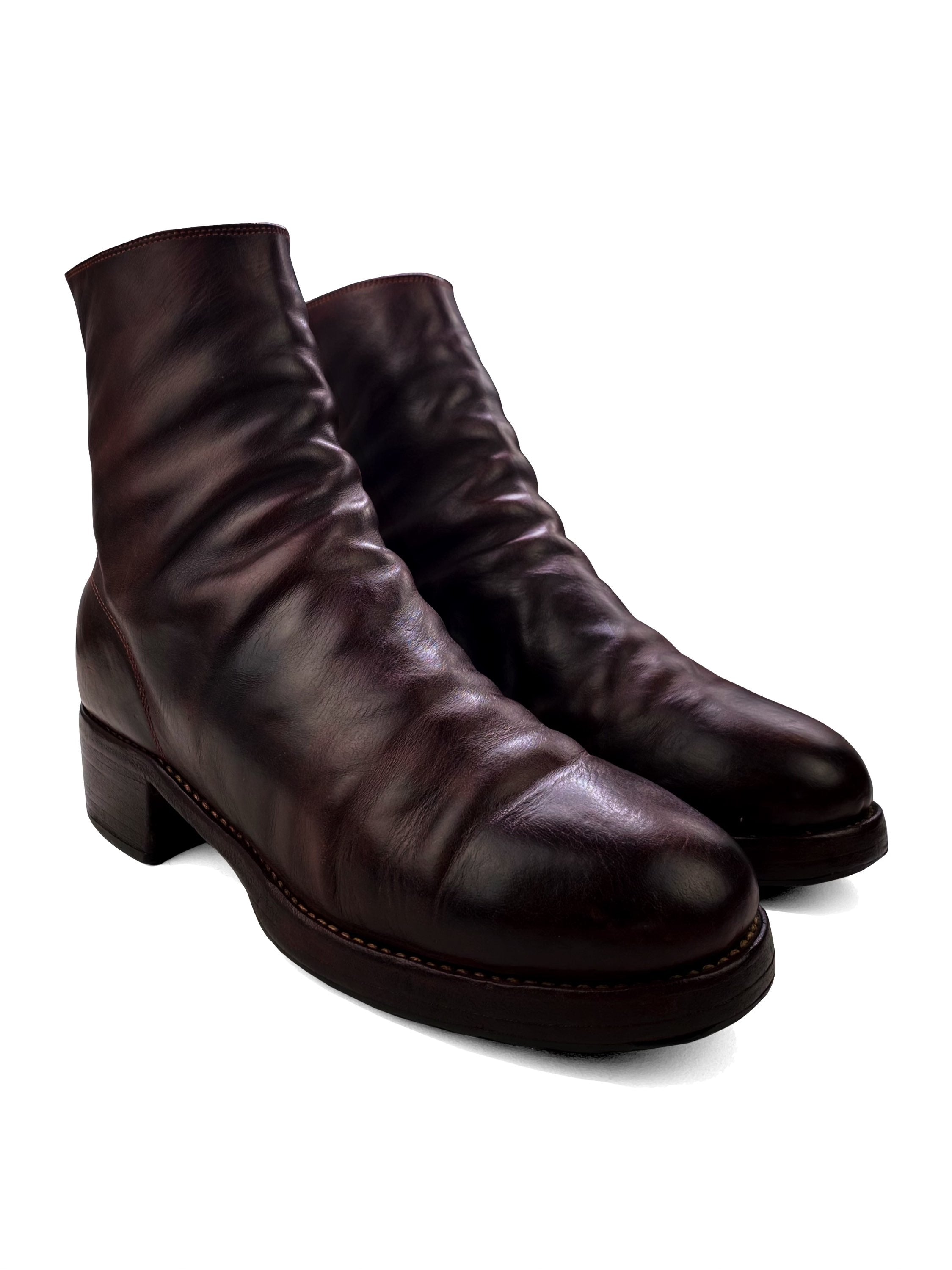 Guidi ‘796Z’ Full Grain Horse Leather Blood Red Back-zip Boots