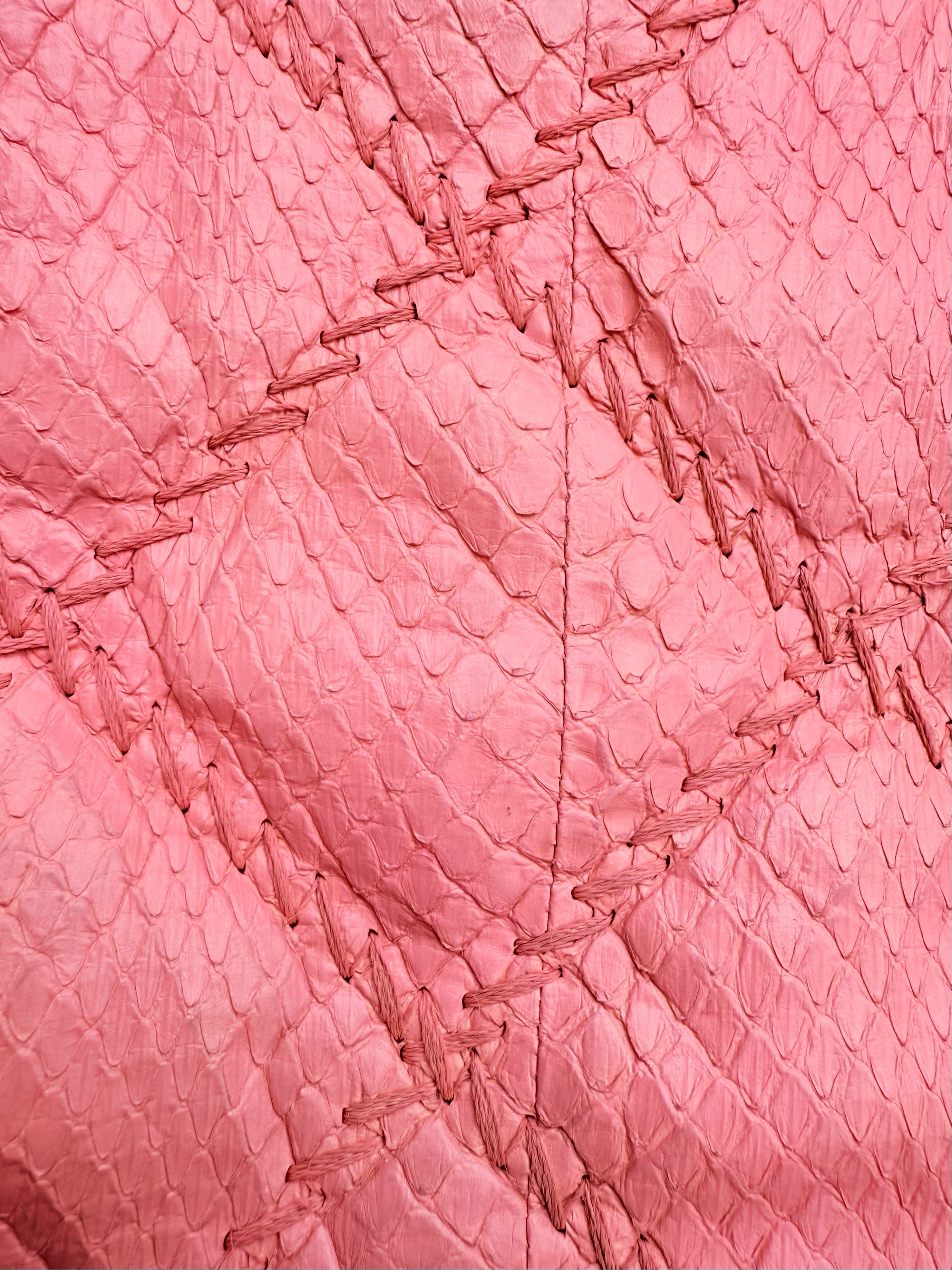 AW11 Chanel Baby Pink Python Leather Ultimate Stitch Large Flap Bag