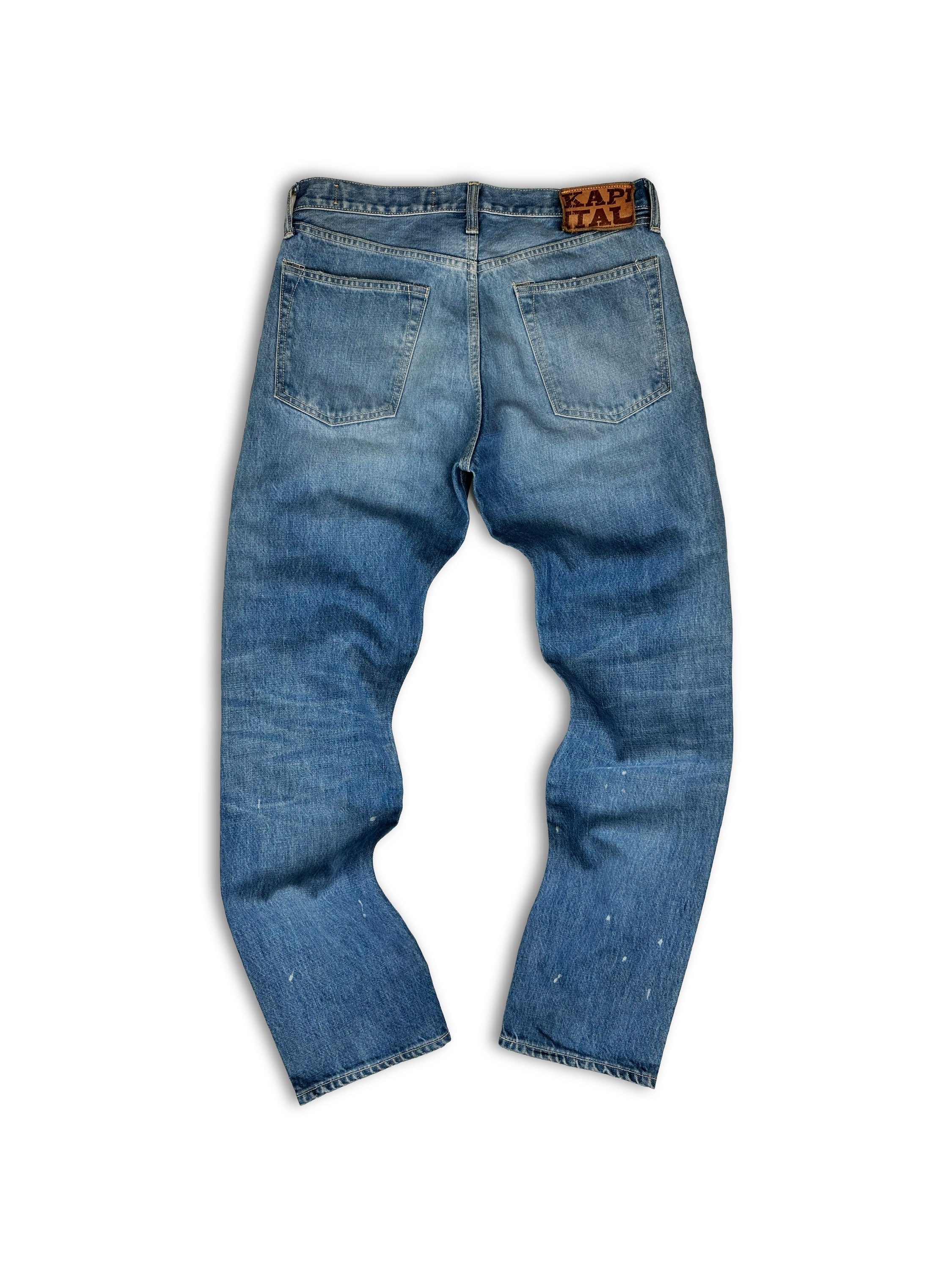 Kapital ‘Monkey Cisco’ Blue Washed Embroidered Denim