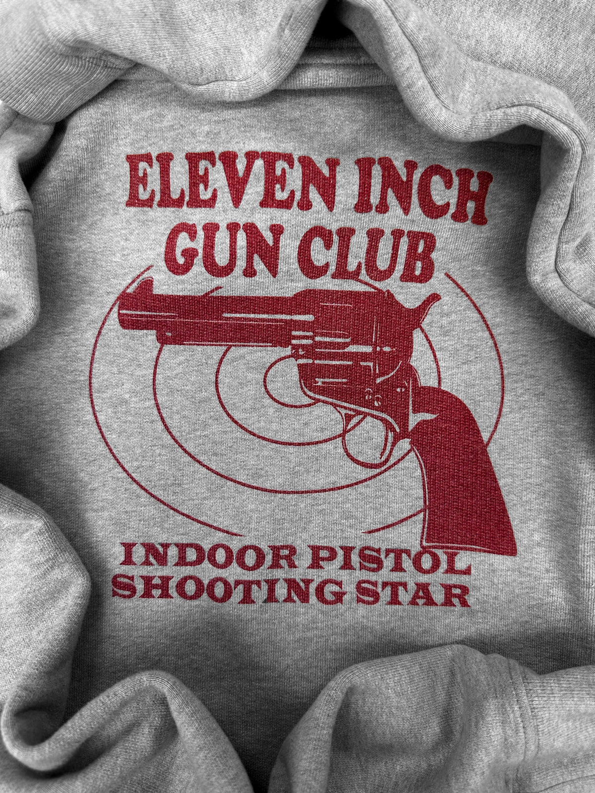 AW17 Vetements ‘11” Gun Club’ Maroon Graphic Grey Hoodie
