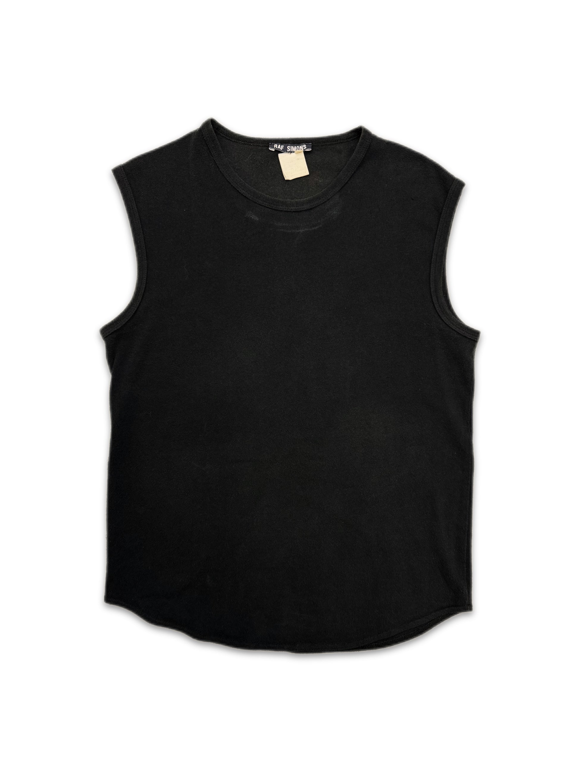 SS98 Raf Simons ‘Black Palms’ Runway Black Graphic Tank Top