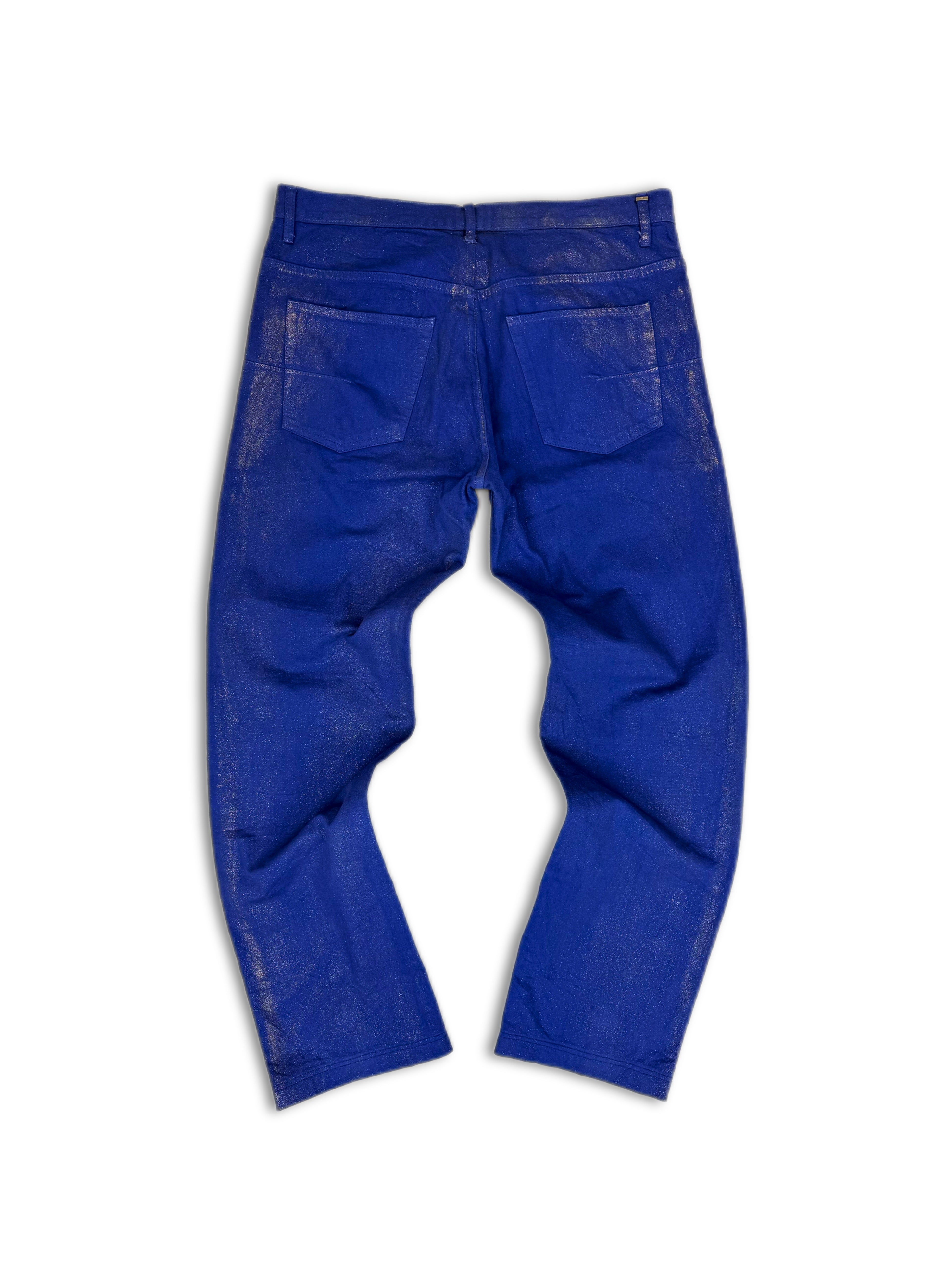 SS09 Dior Homme ‘Planisphère’ Gold Luster Waxed Blue Denim