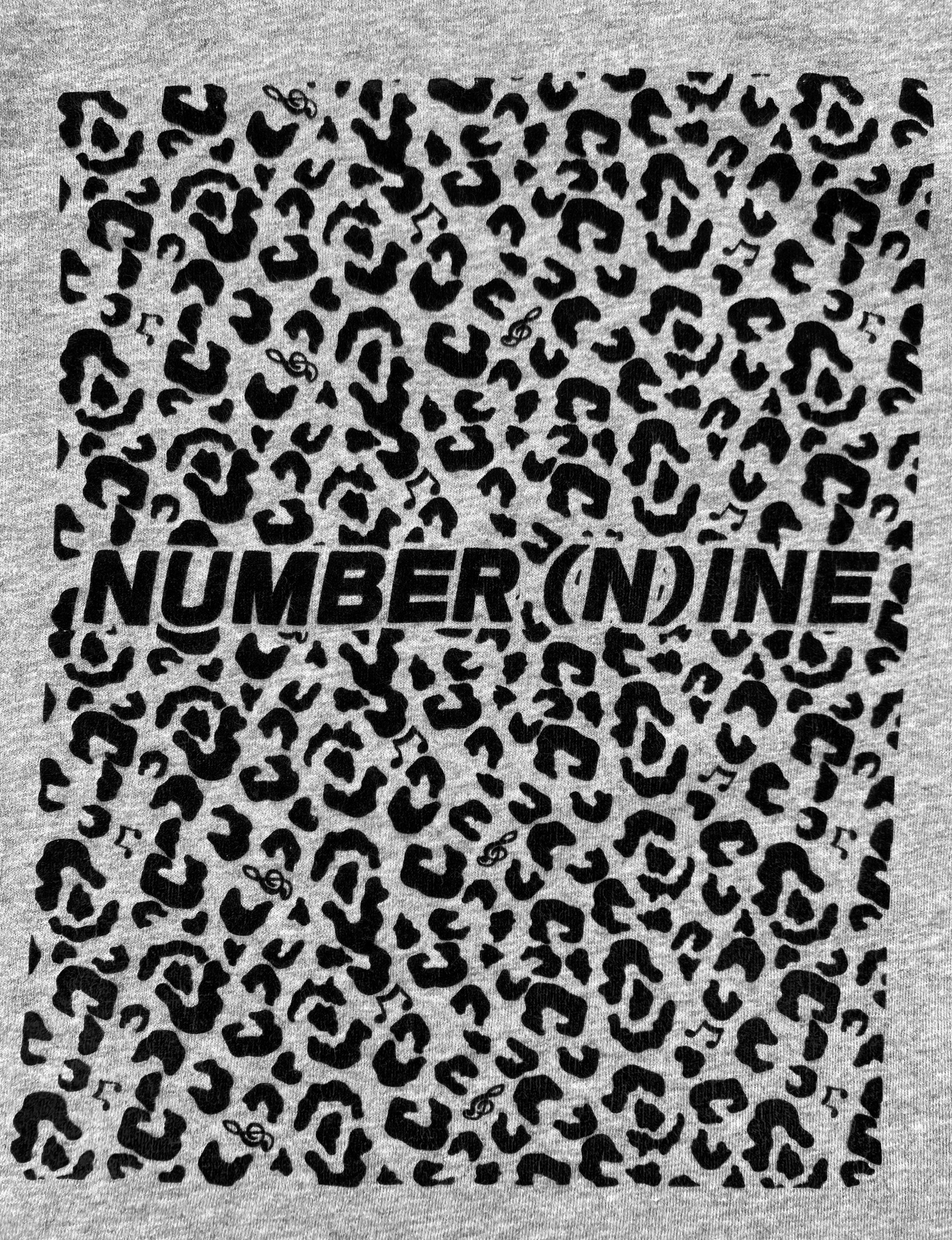 Number (N)ine Cheetah Print Heather Grey Logo T-Shirt