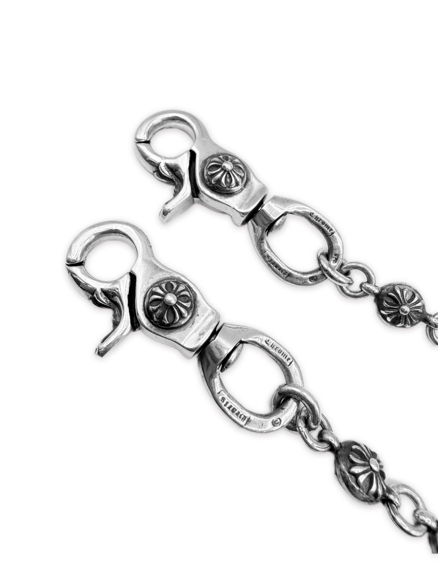 Chrome Hearts Dagger Pendant 22 Link Cross Ball Double Lobster Wallet Chain