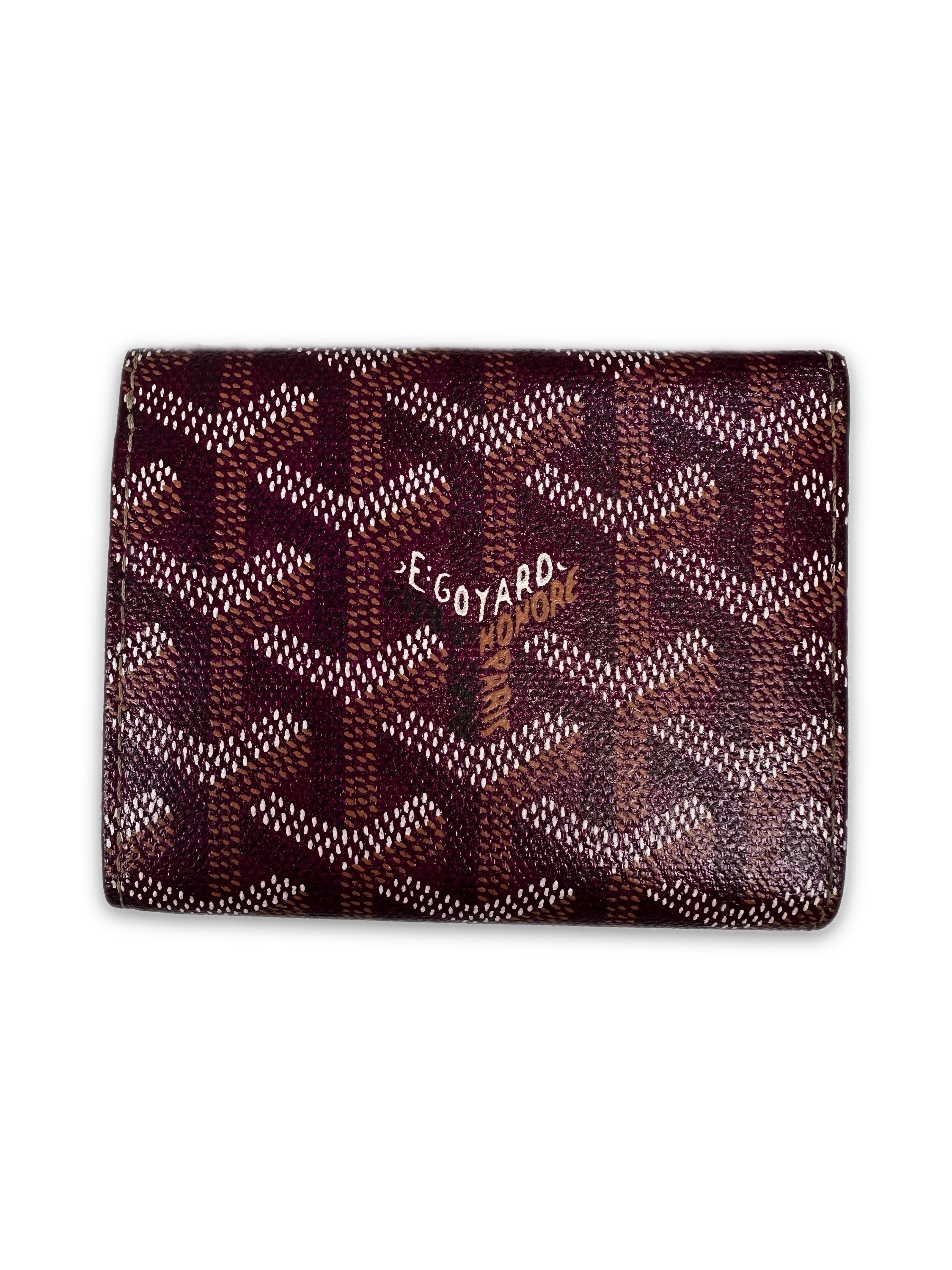 Goyard Bifold Monogram Leather Burgundy Wallet
