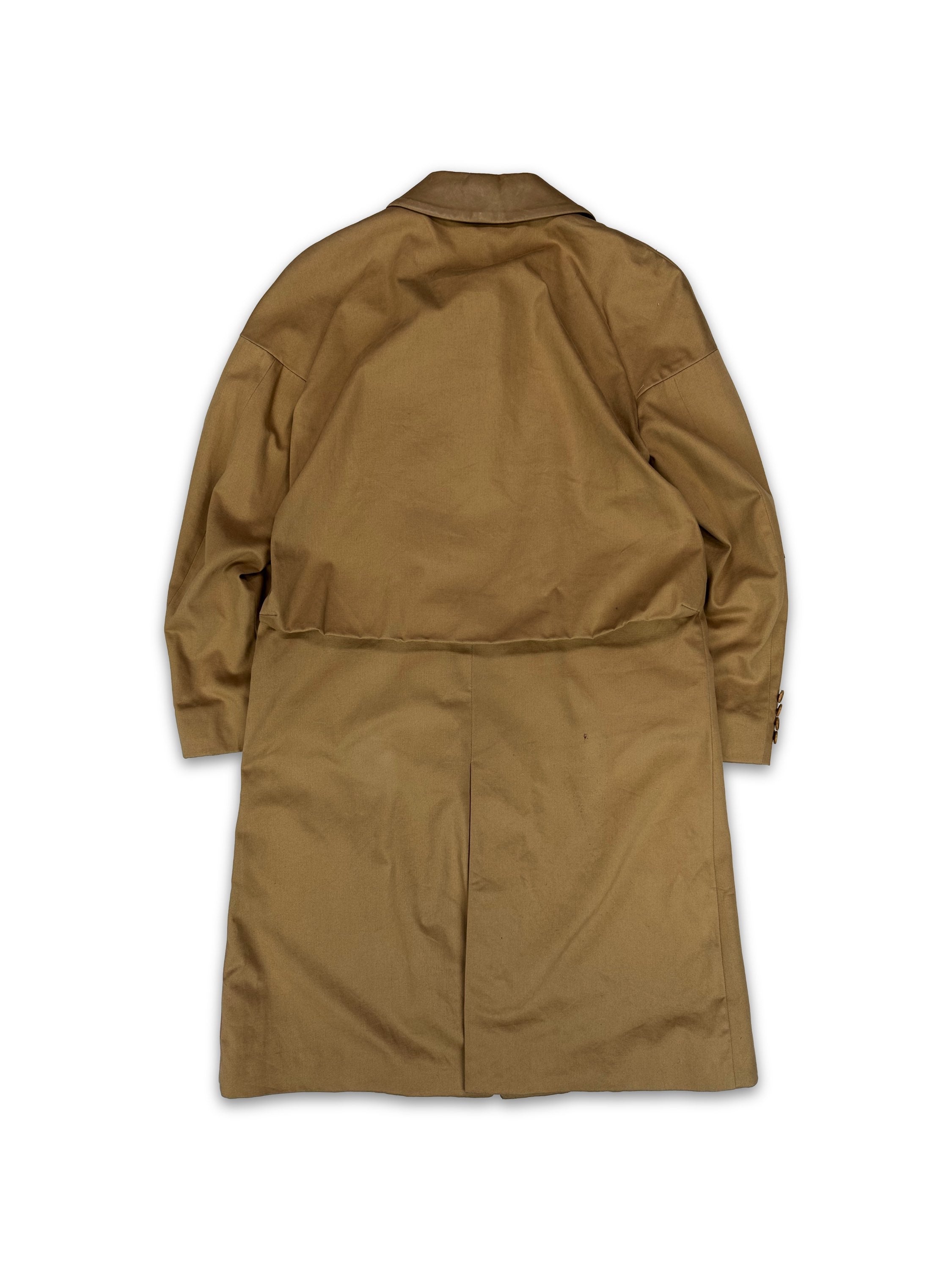 00s Helmut Lang Tan Welt Pocket Full Length Trench Coat